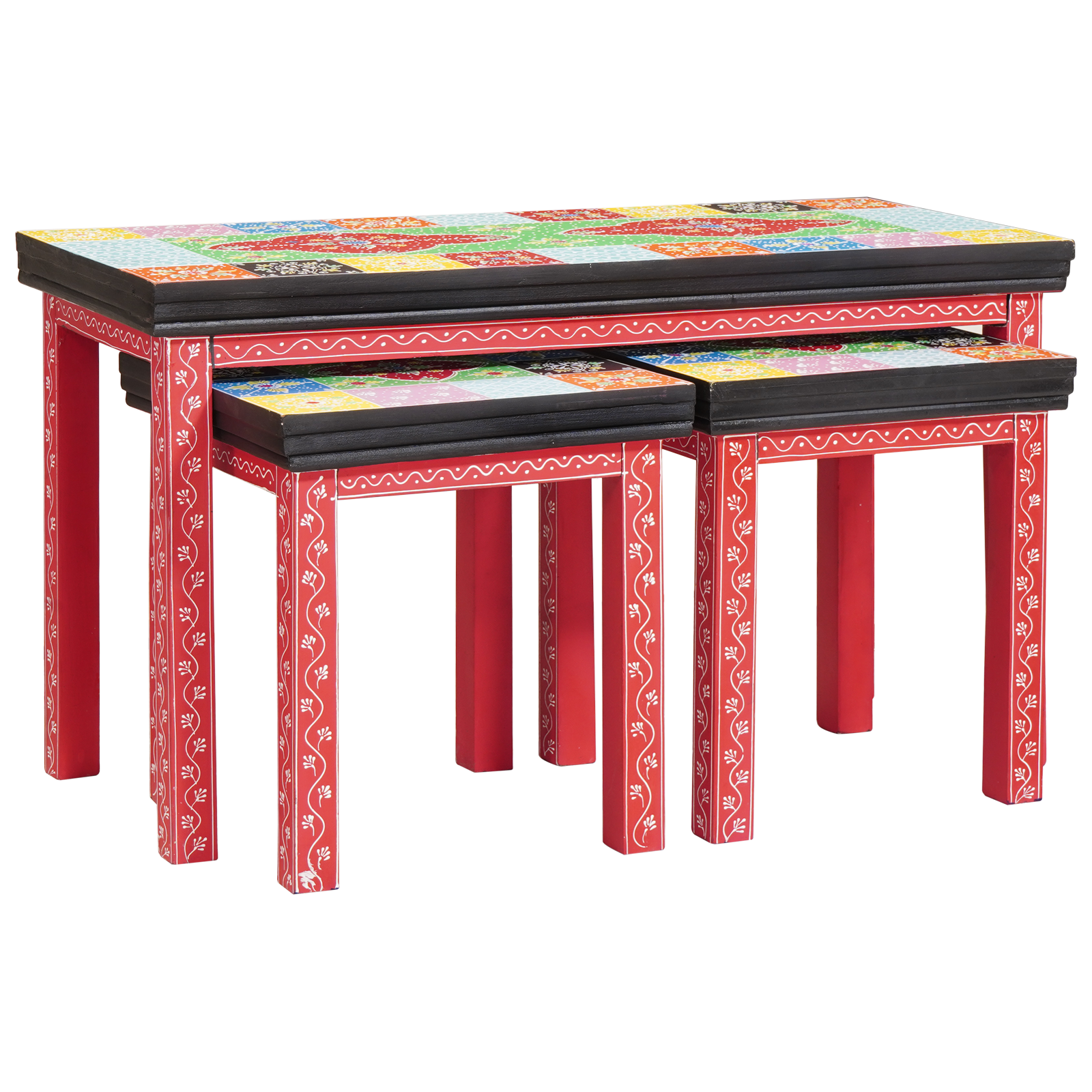 Nesting Tables 3 pcs Solid Wood Mango - Image 6