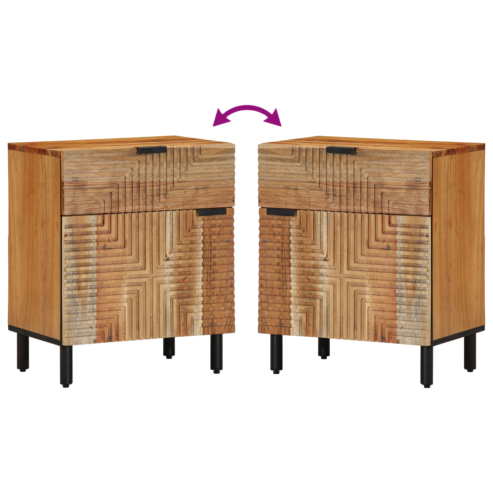 Bedside Cabinet 50x33x60 cm Solid Wood Acacia - Image 10