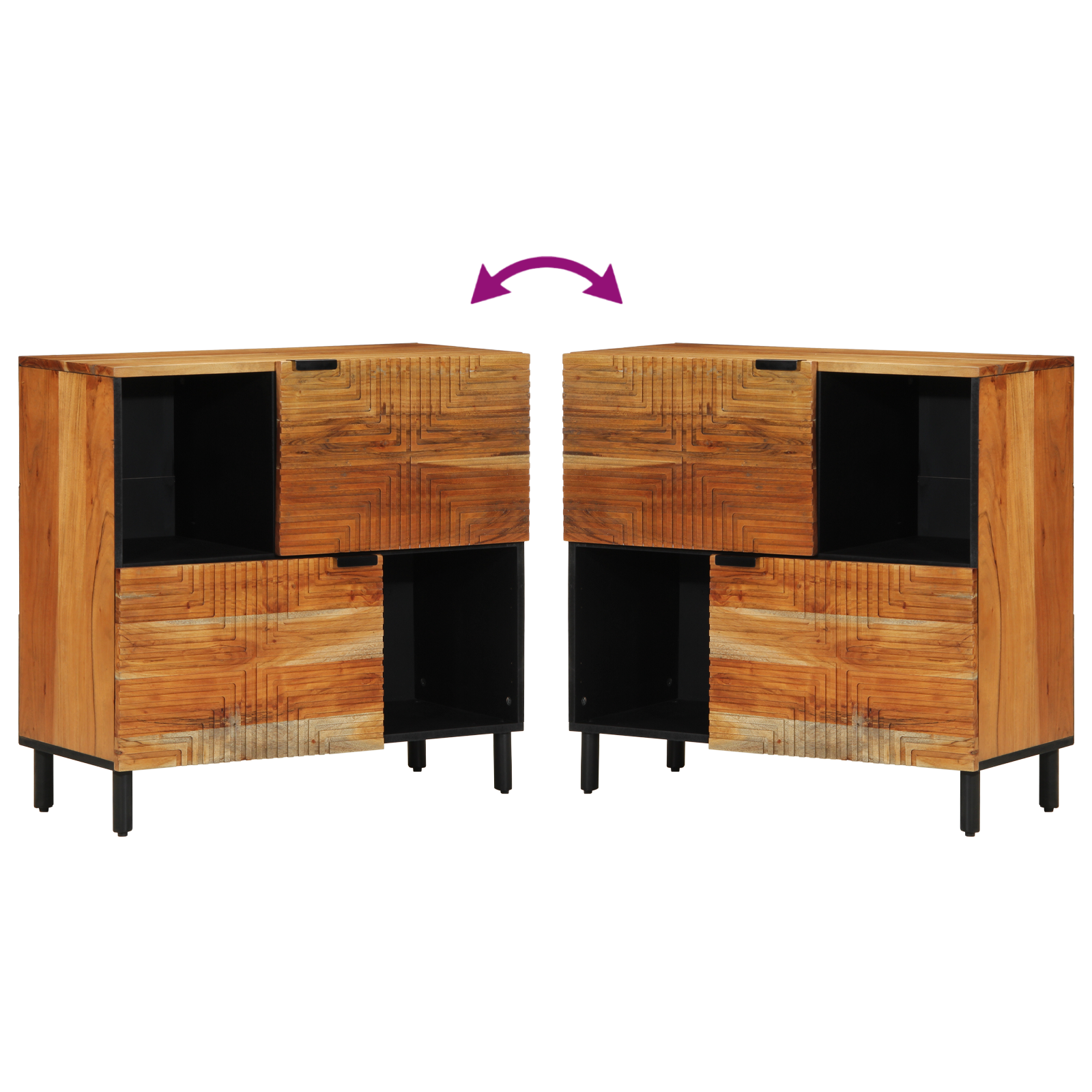 Sideboard 80x33x75 cm Solid Wood Acacia - Image 10