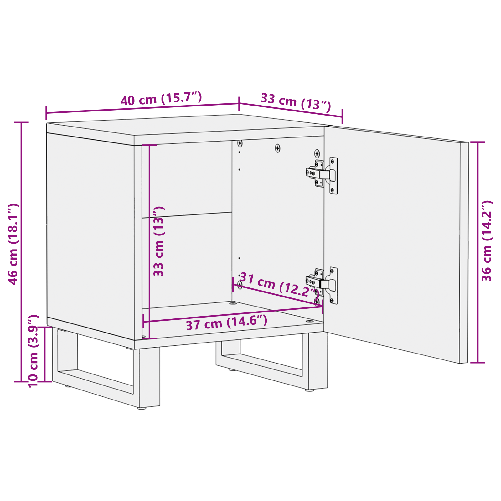 Bedside Cabinets 2 pcs 40x33.5x46 cm Solid Wood Mango - Image 11
