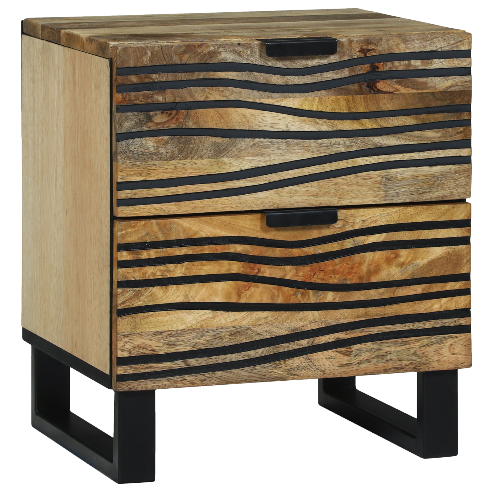 Bedside Cabinets 2 pcs 40x33.5x46 cm Solid Wood Mango and Engineered Wood - Image 2