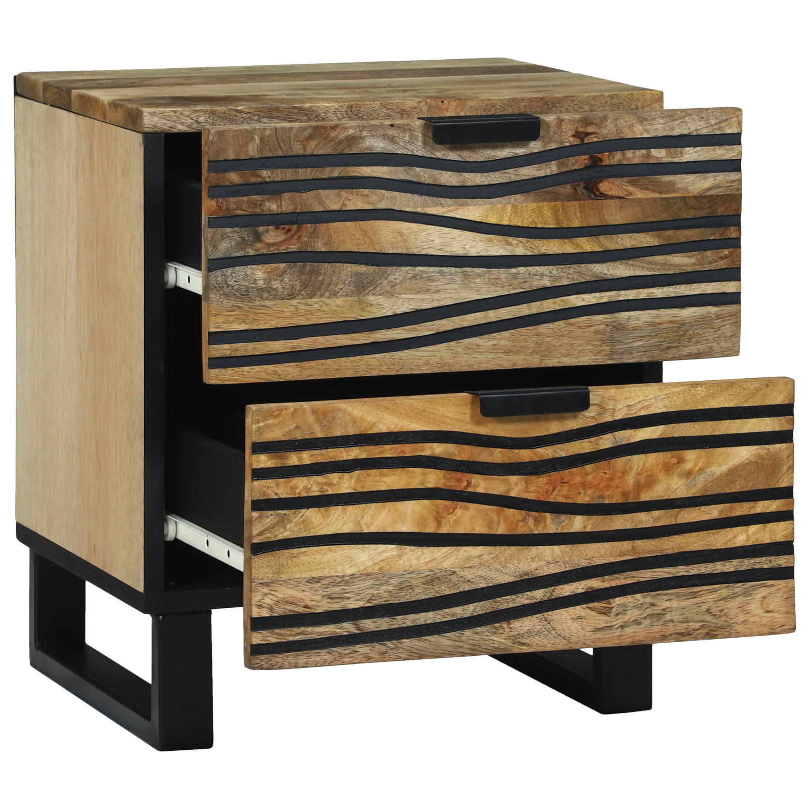 Bedside Cabinets 2 pcs 40x33.5x46 cm Solid Wood Mango and Engineered Wood - Image 3