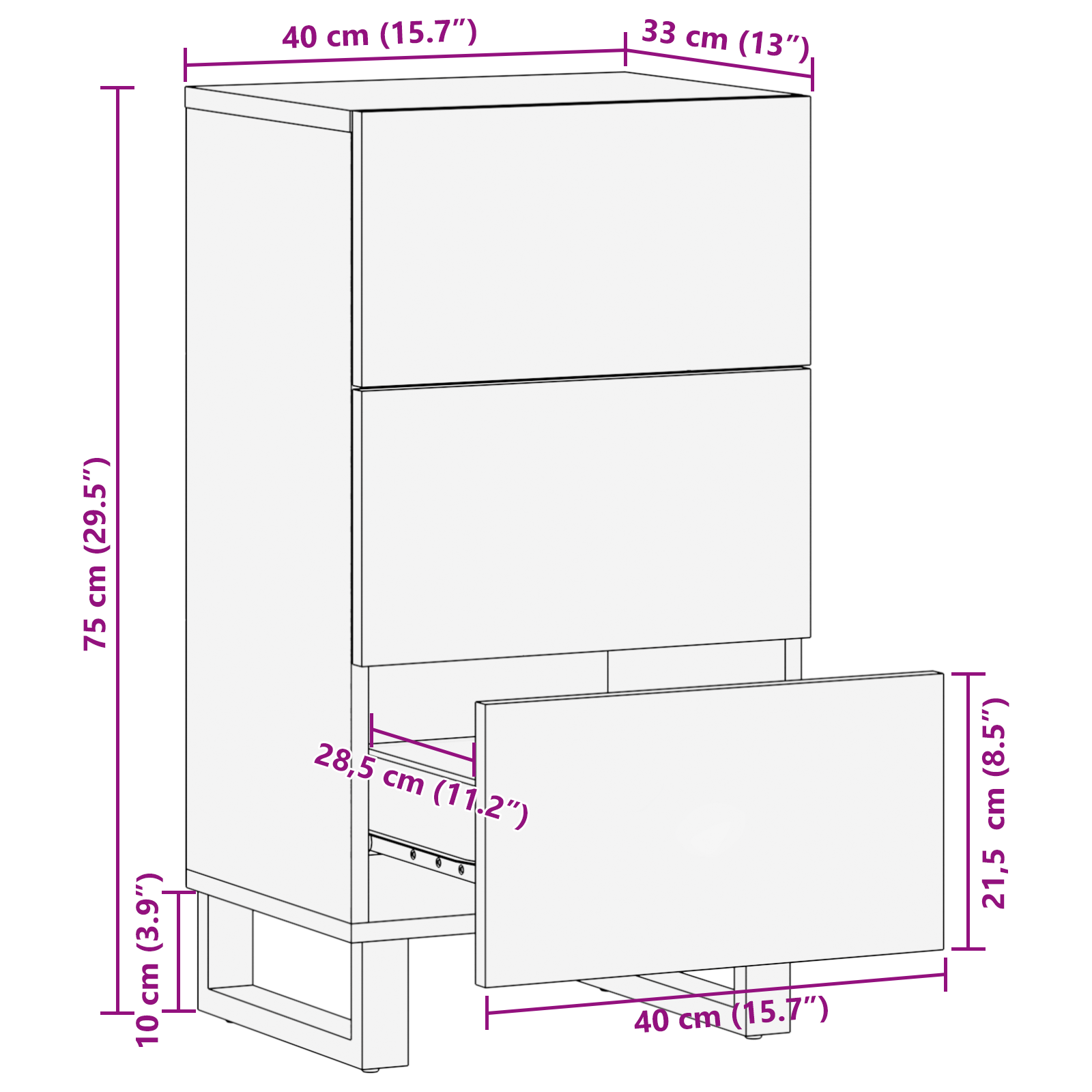 Sideboard 40x33.5x75 cm Solid Wood Mango and Engineered Wood - Image 10
