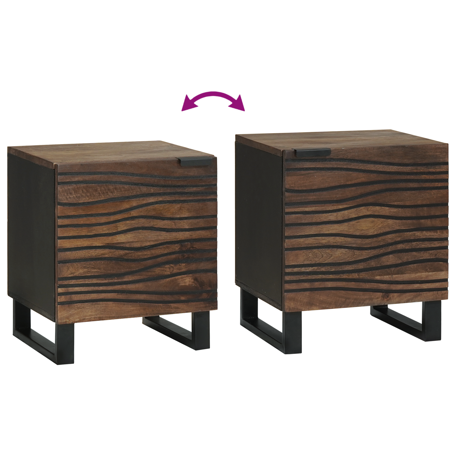 Bedside Cabinets 2 pcs 40x33,5x46 cm Solid Wood Mango - Image 11