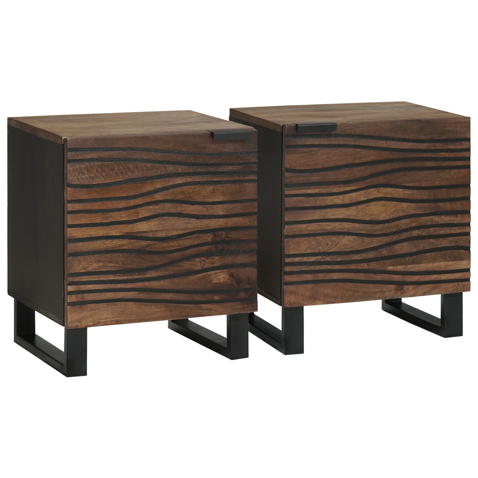 Nachtkastjes 2 stuks 40×33,5×46 cm Massief Mango Hout