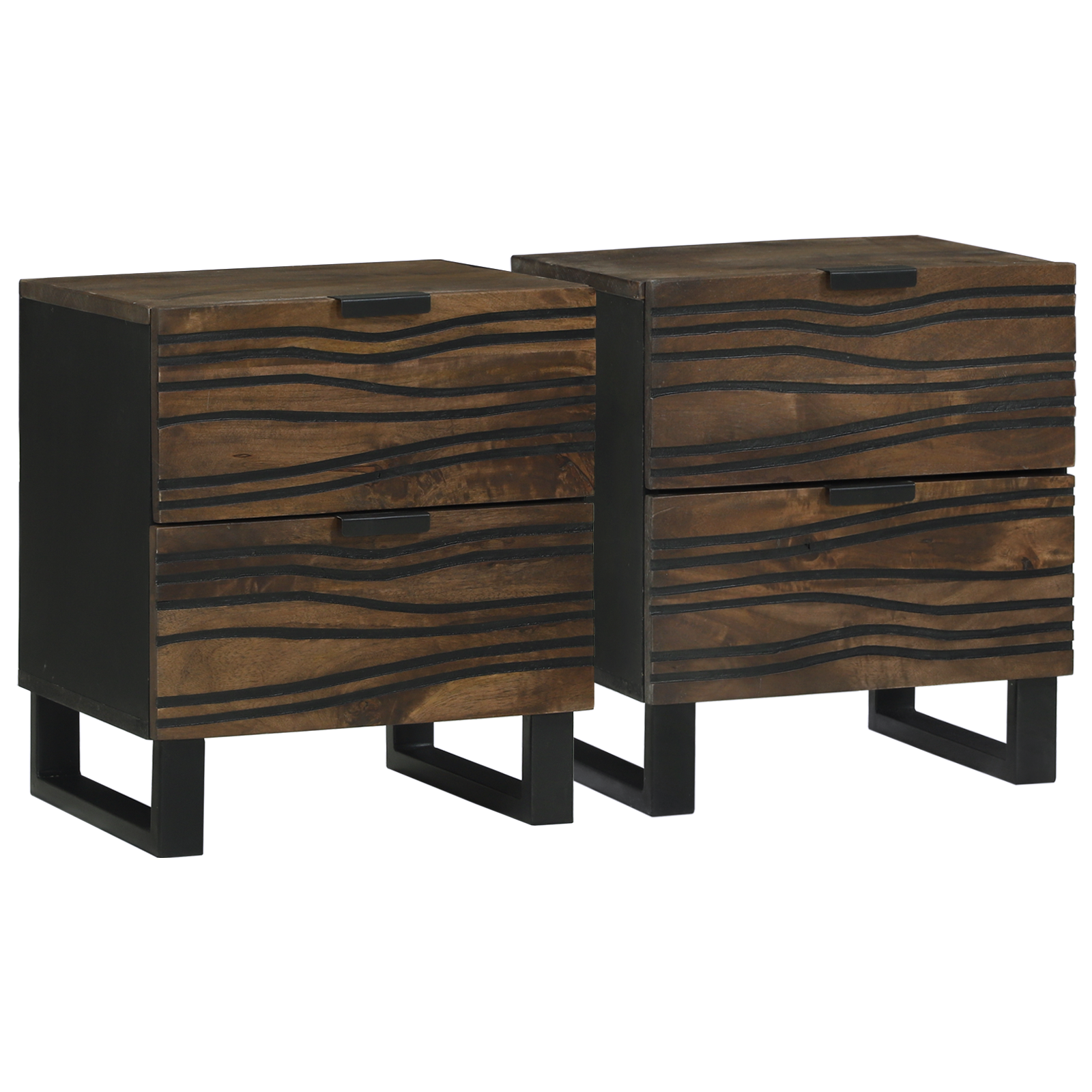 Nachtkasten 2 stuks 40×33.5×46 cm Massief Houten Mango