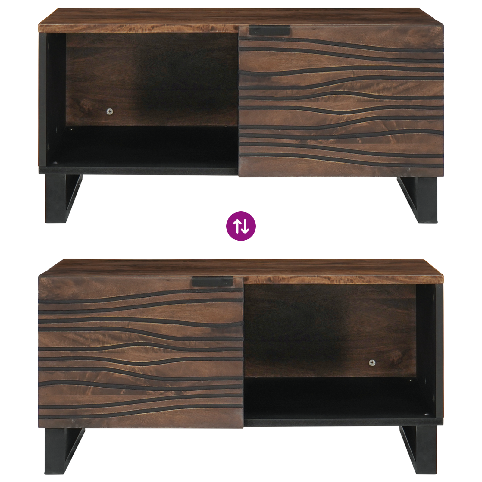 Coffee Table 80x50x40 cm Solid Wood Mango & Engineered Wood - Image 10