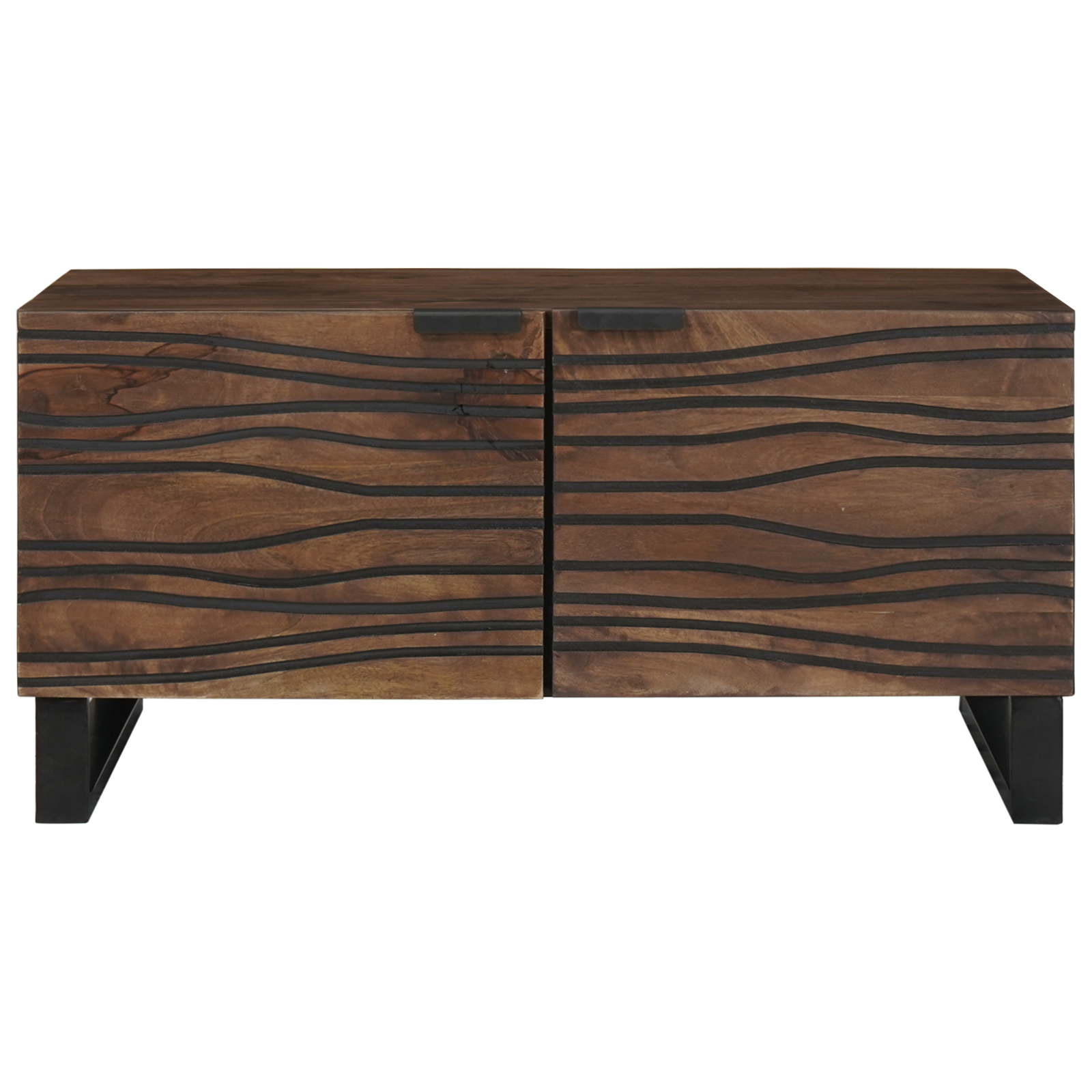 Coffee Table 80x50x40 cm Solid Wood and Engineered Wood - Image 3