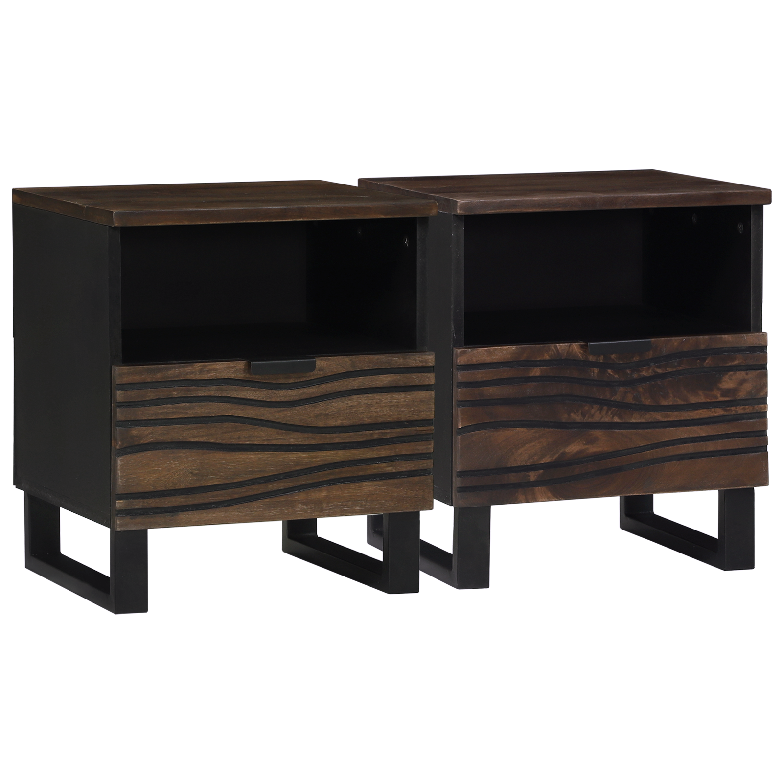 Nachtkastjes 2 stuks 40x33x46 cm Massief Mango Hout