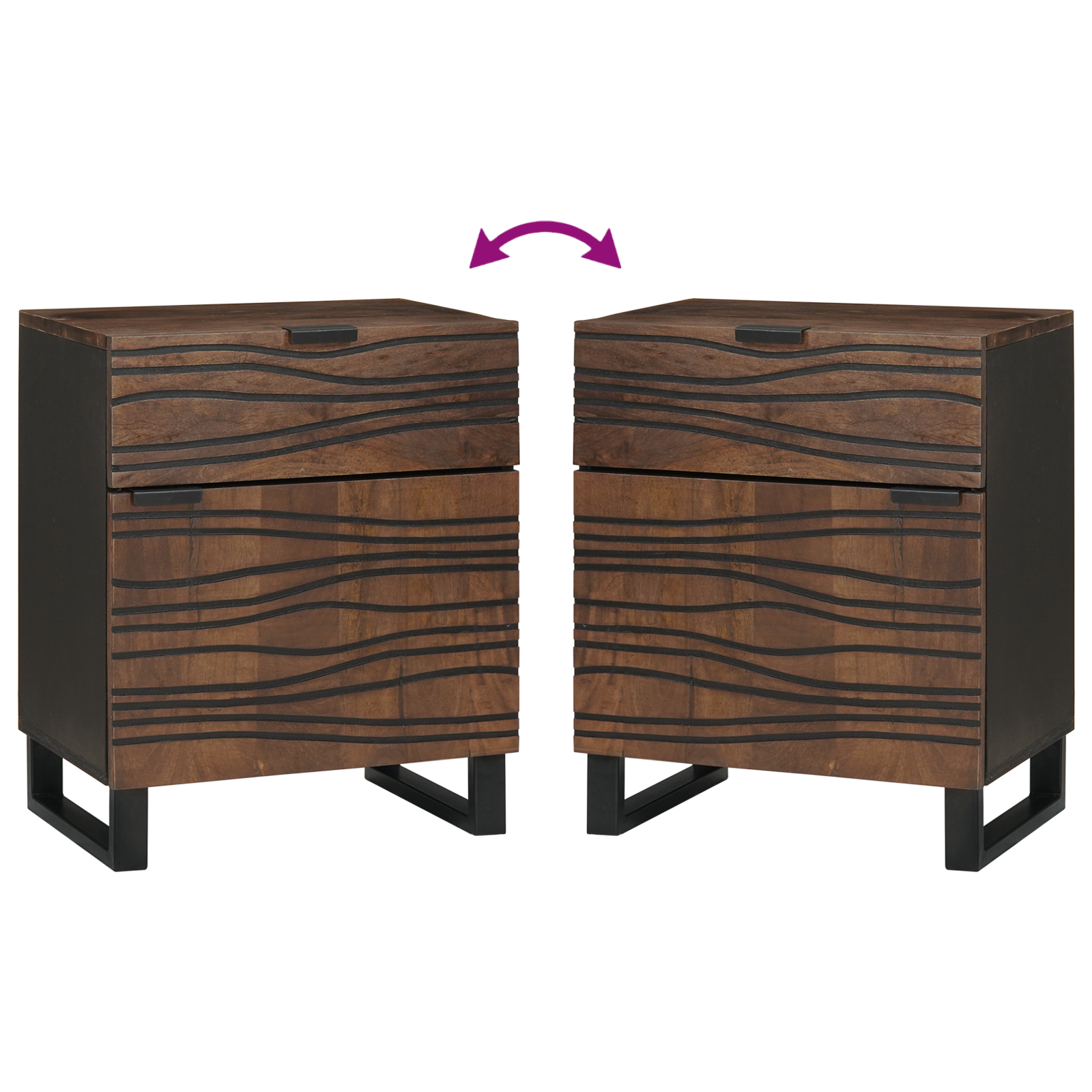 Bedside Cabinet 50x33x60 cm Solid Wood Walnut - Image 10