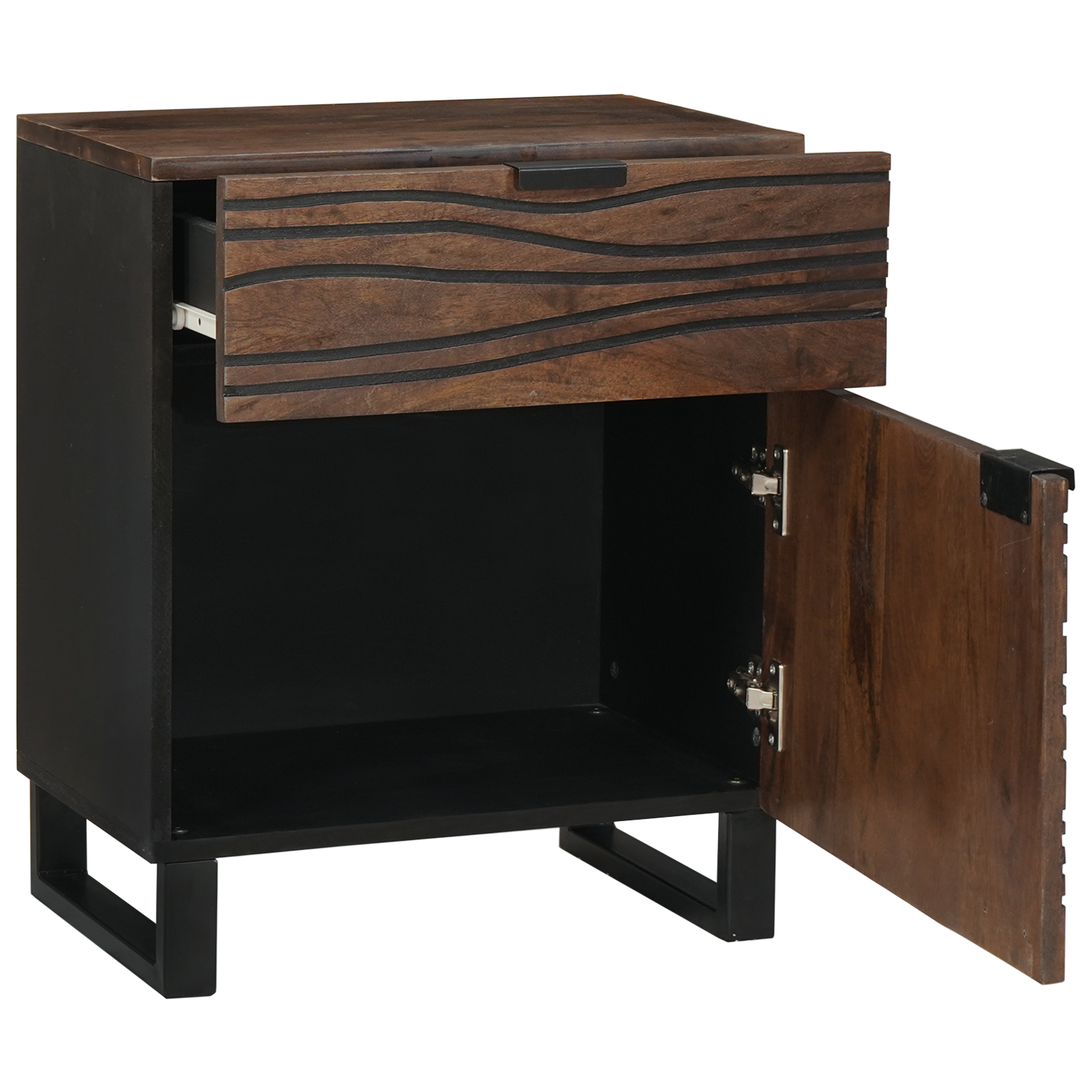 Bedside Cabinet 50x33x60 cm Solid Wood Walnut - Image 2