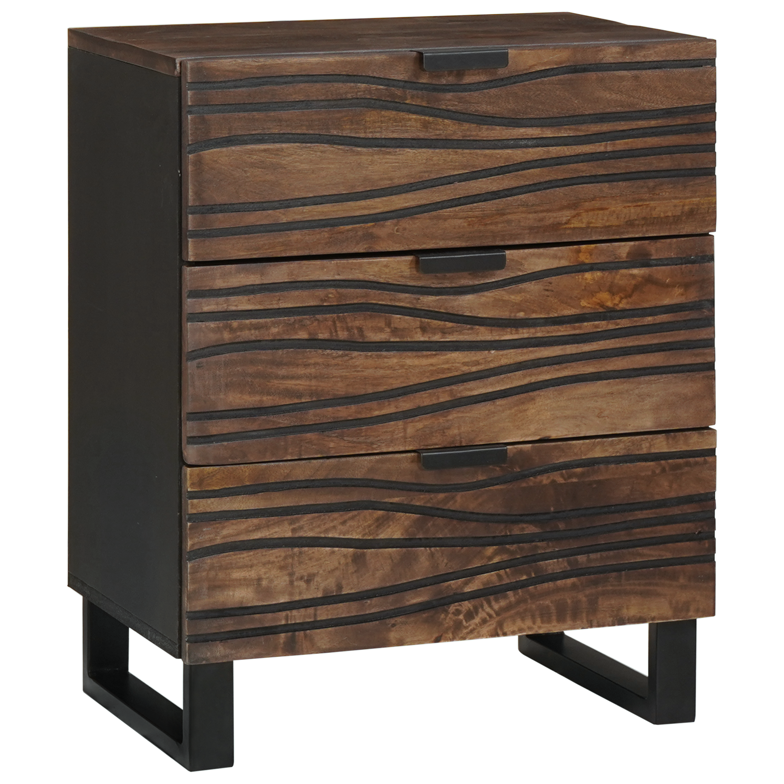 Nachtkastje 50x33x60 cm Massief Mangohout & Spaanplaat
