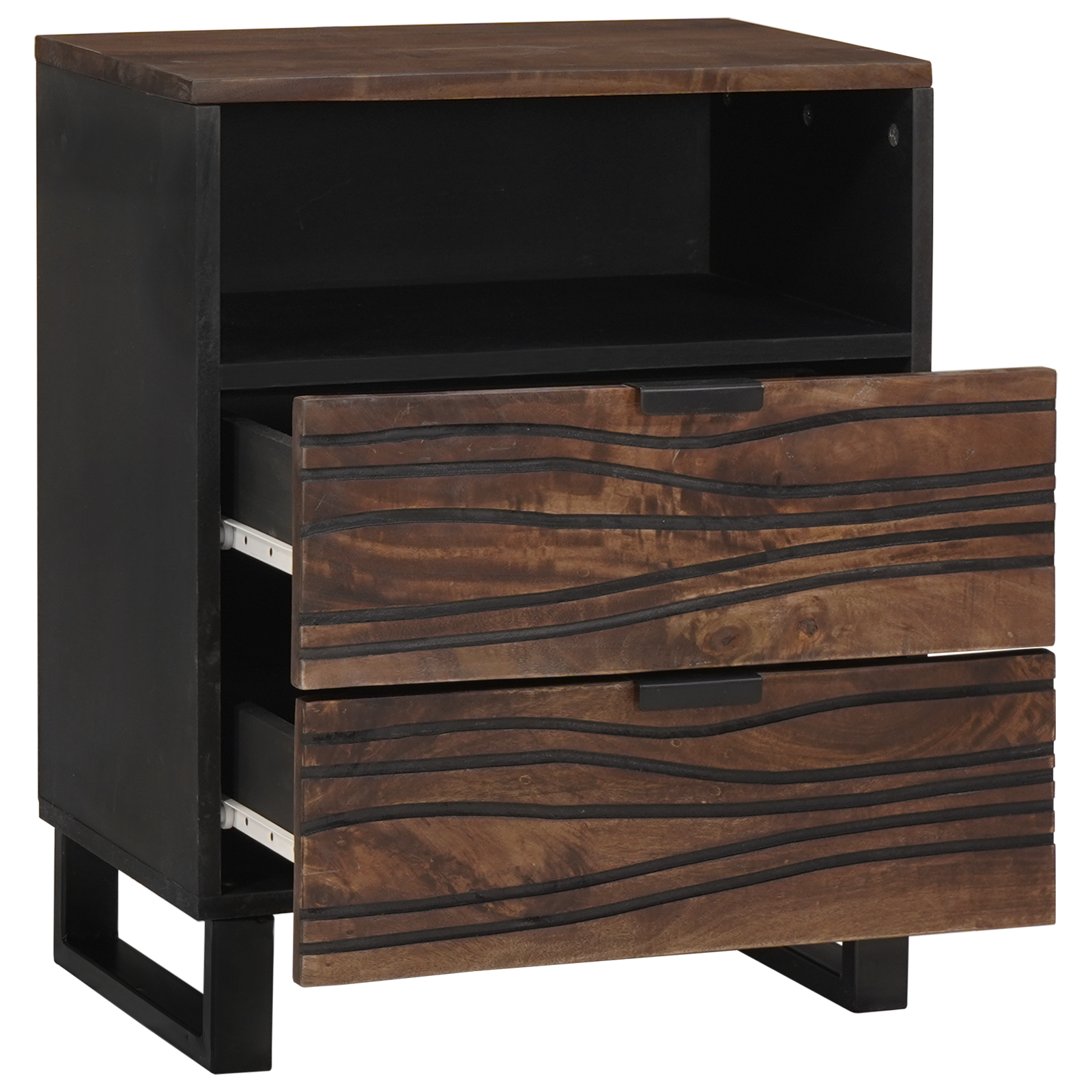 Bedside Cabinet 50x33x60 cm Solid Wood Mango & Engineered Wood - Image 2
