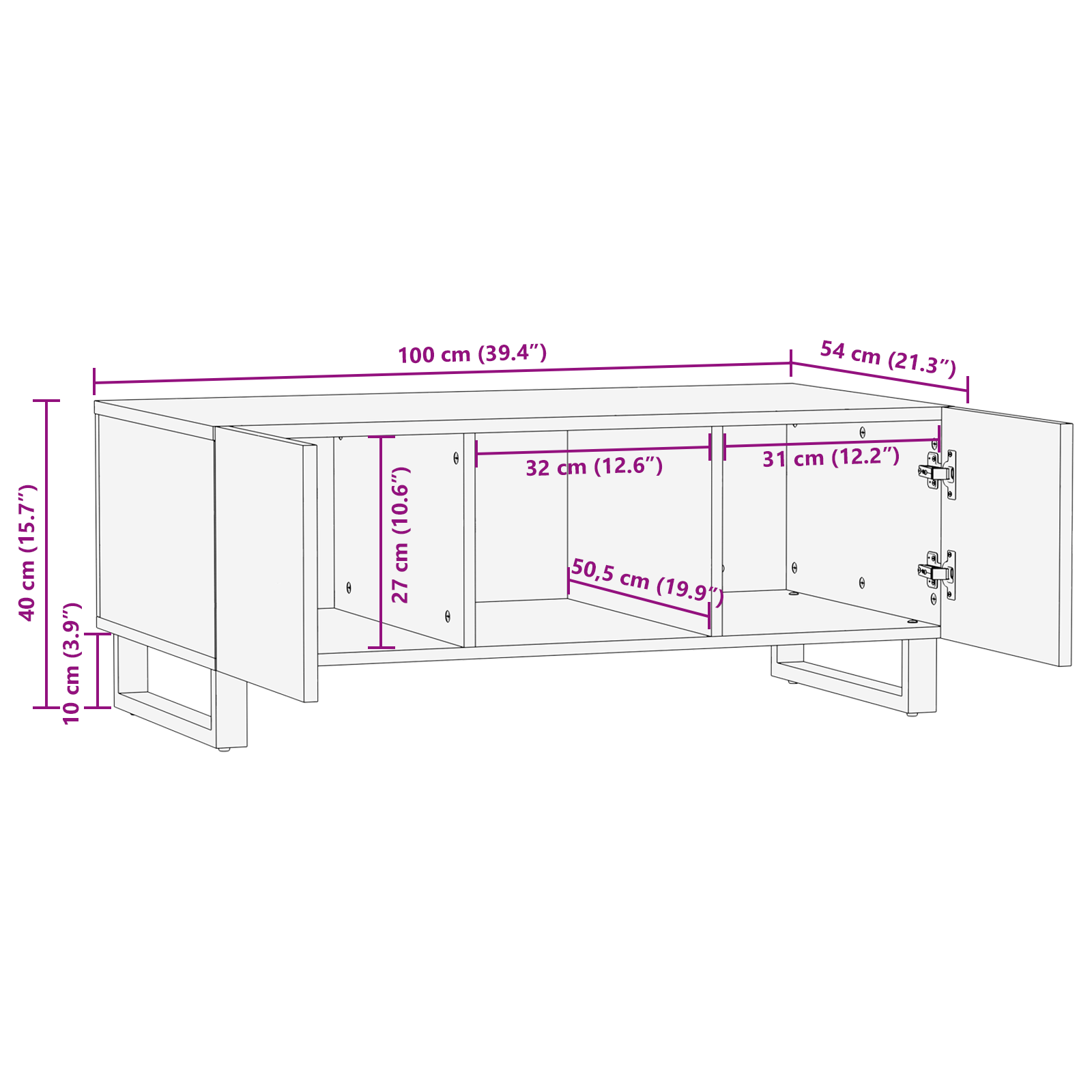 Coffee Table 100x54x40 cm Solid Wood Mengou0026Engineered Wood - Image 10