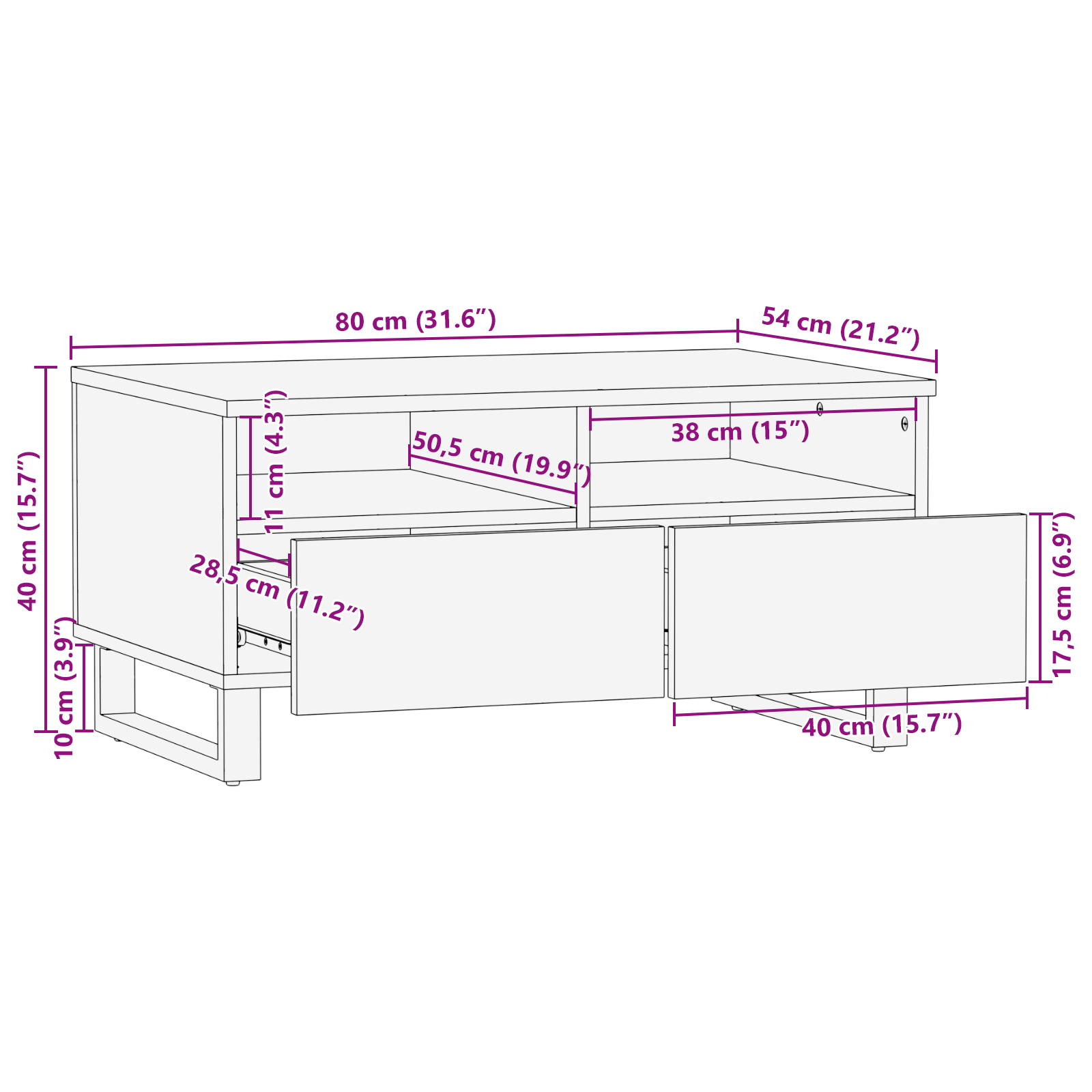 Coffee Table 80x54x40 cm Solid Mango Wood - Image 9