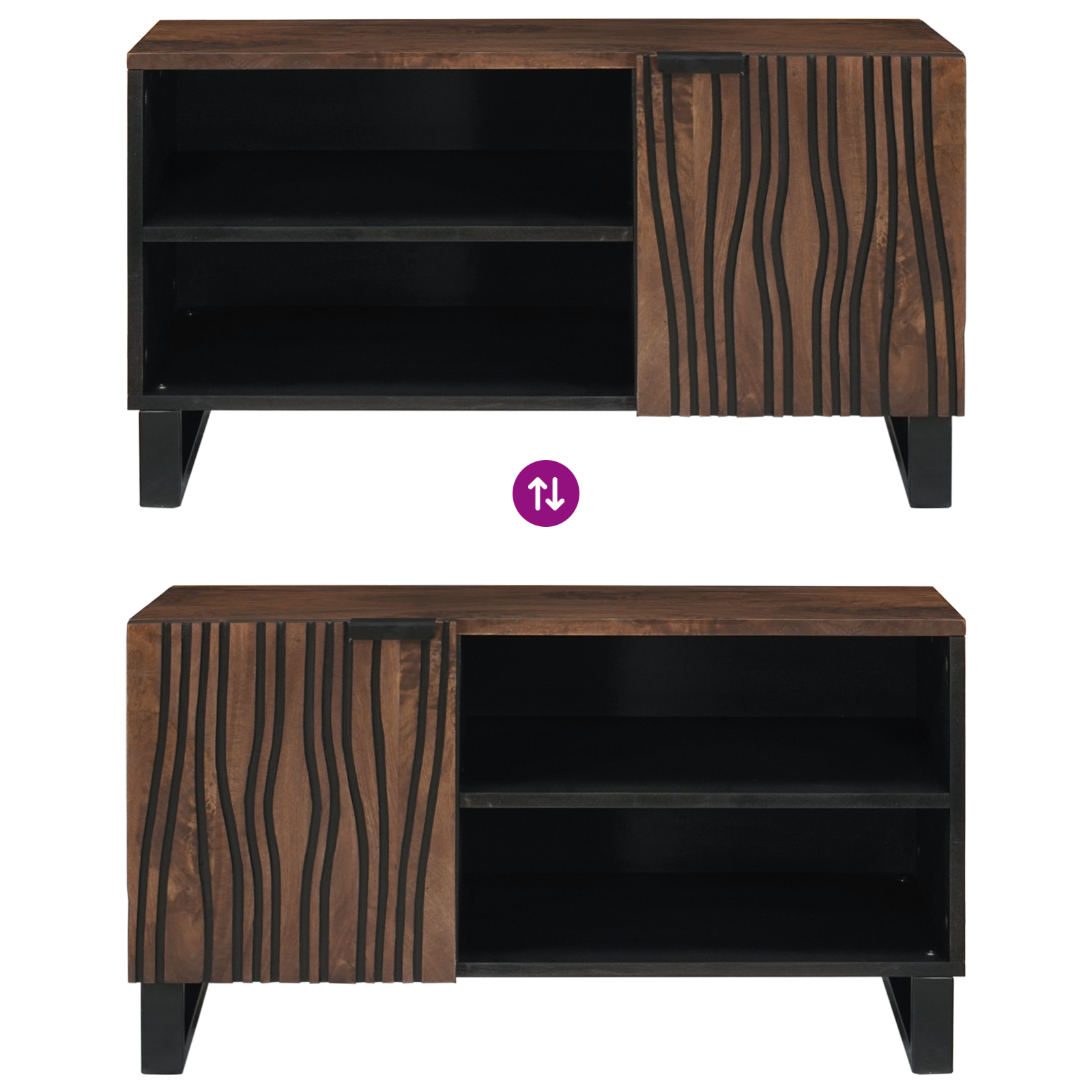 TV Cabinet 80x31.5x46 cm Solid Wood Mangou&Engineered Wood - Image 10