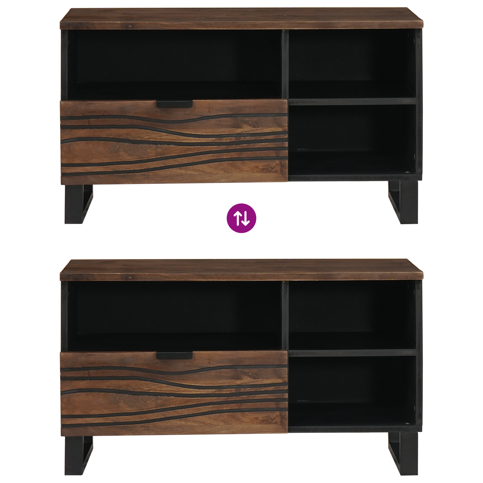 TV Cabinet 80x33.5x46 cm Solid Wood Mangou & Engineered Wood - Image 10