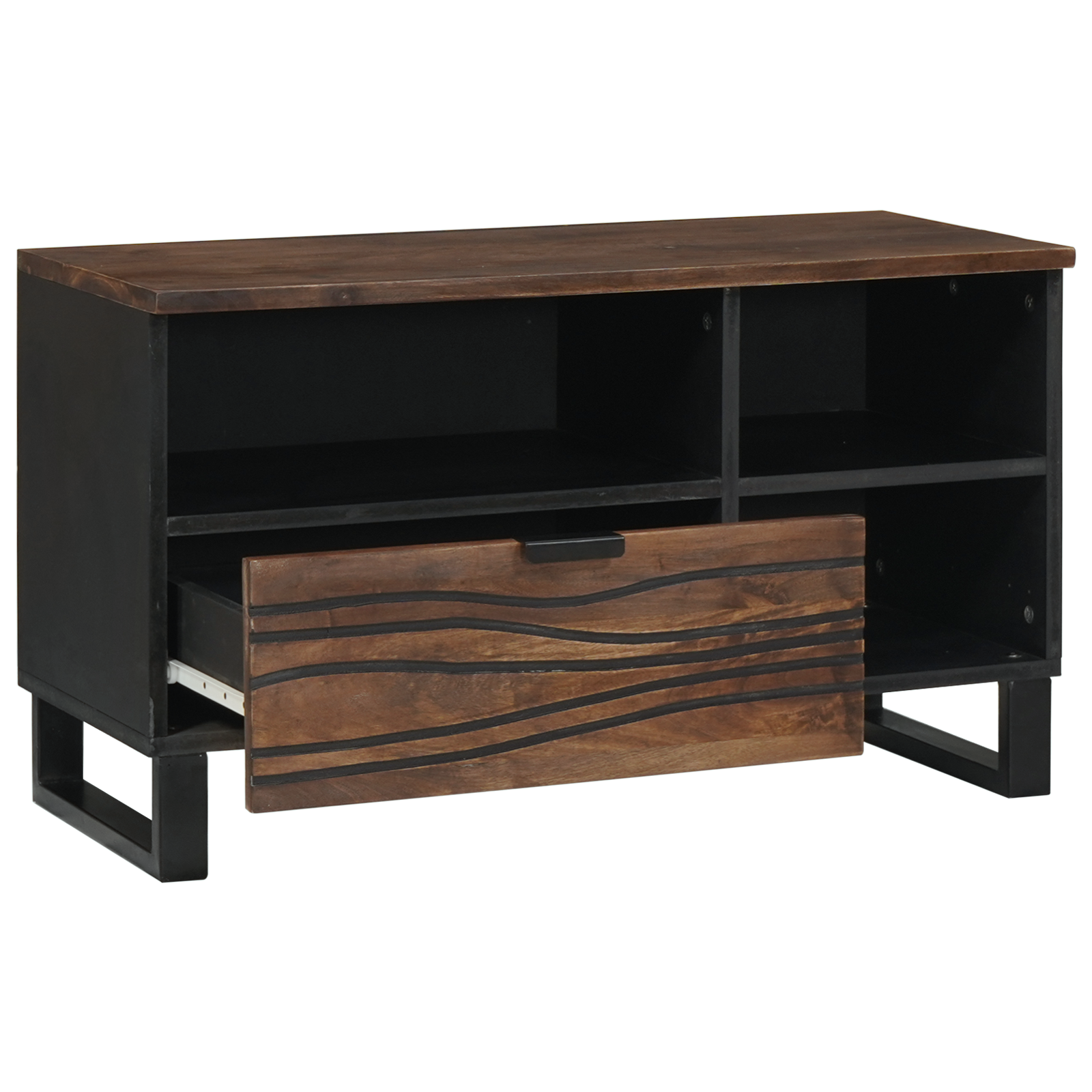 TV Cabinet 80x33.5x46 cm Solid Wood Mangou & Engineered Wood - Image 2