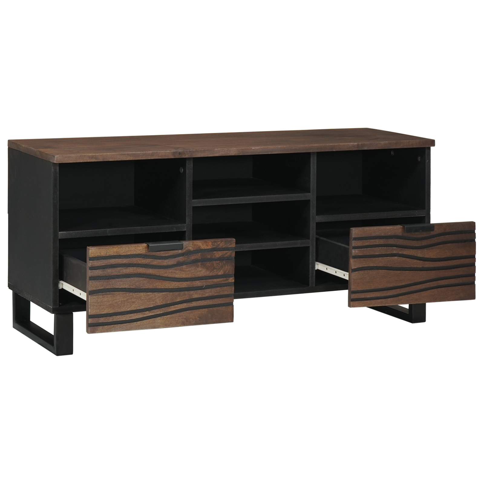 TV Cabinet 100x33.5x46 cm Solid Wood Mangou&Engineered Wood - Image 2