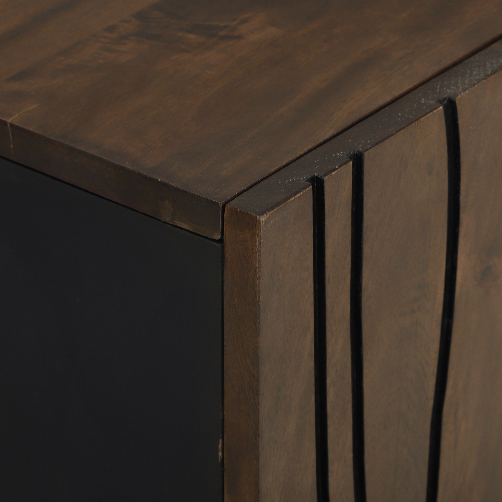 Sink Cabinet Walnut Solid Wood, Metal Medium Sleek Sink Cabinet - Image 7