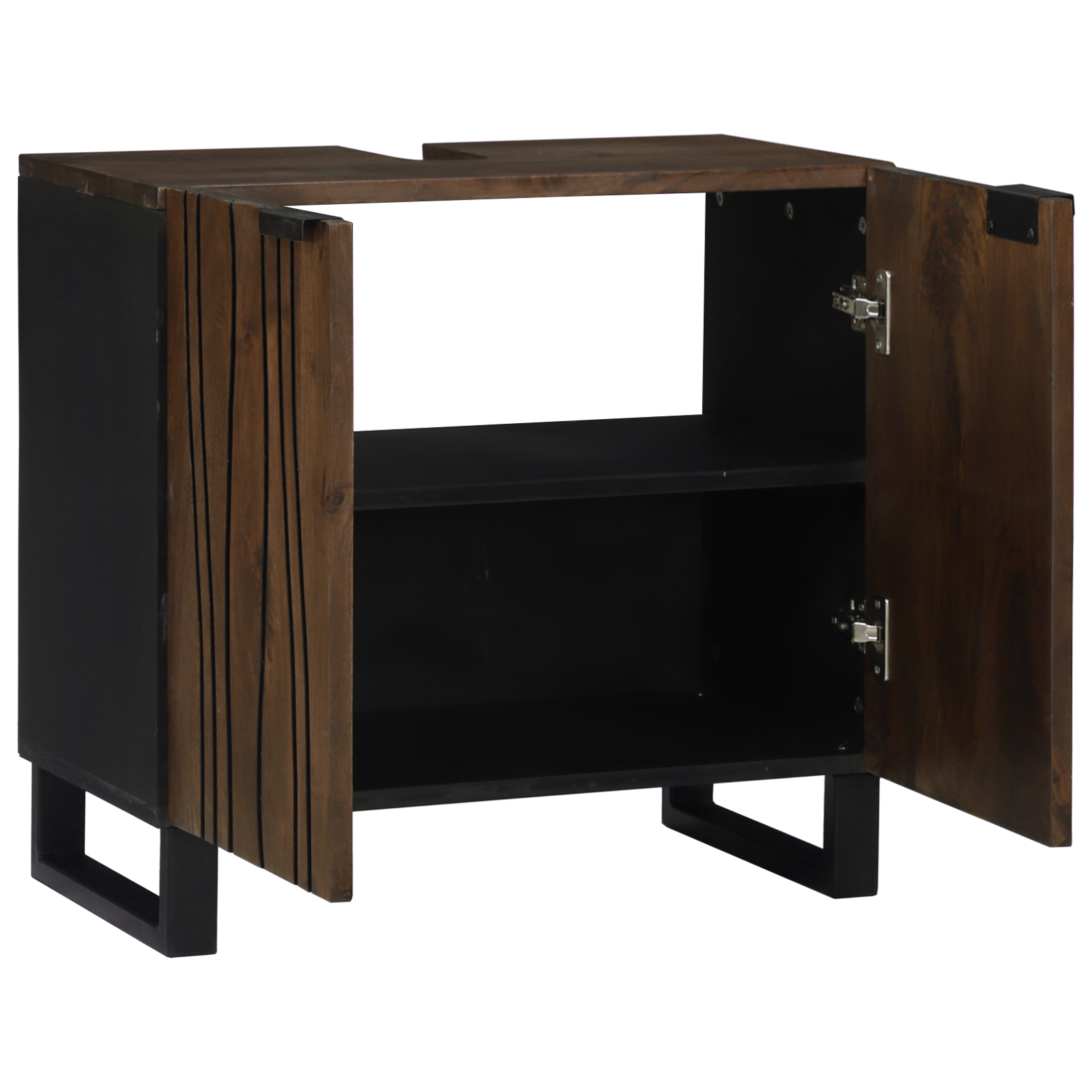 Thumbnail - vidaXL Waschbeckenschrank 62 x 33 x 58 cm – Robuste Konstruktion aus Mango-Holz.