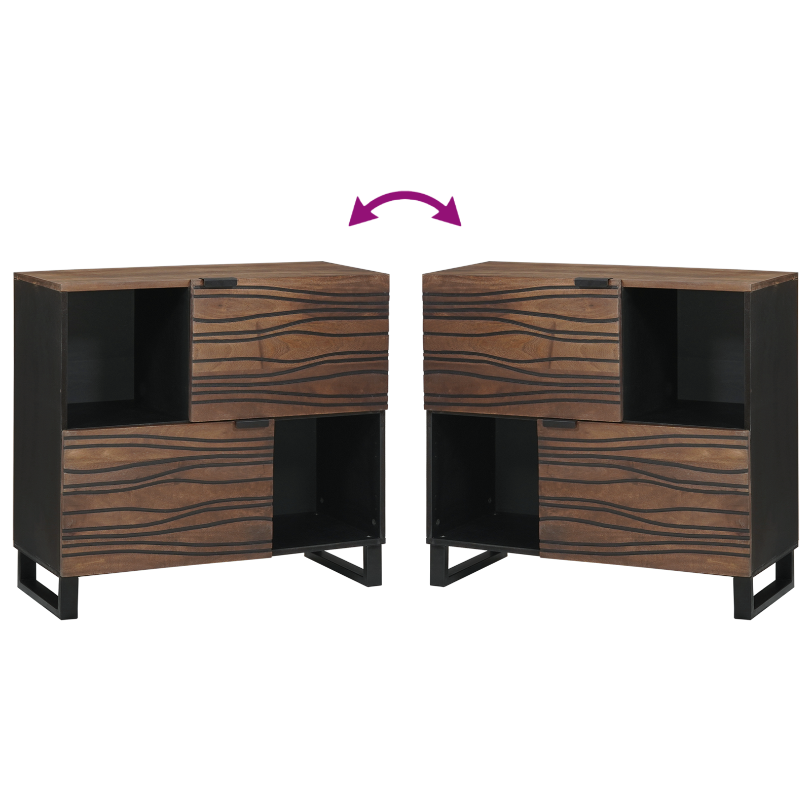 Sideboard 80x33.5x75 cm Solid Wood Mango - Image 10