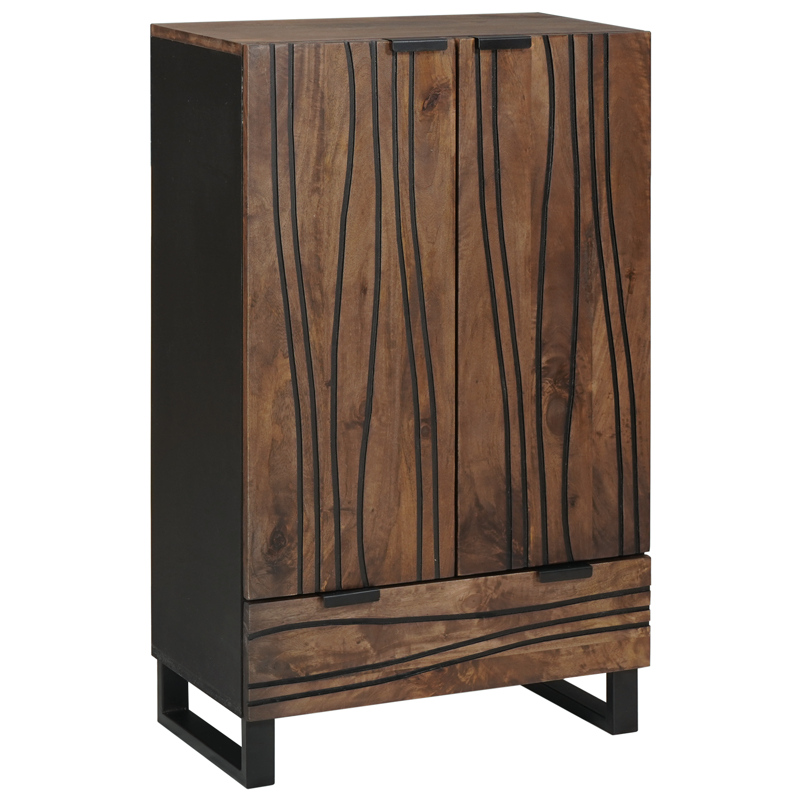 Hoge kast 60×33,5×100 cm Massief mangohout