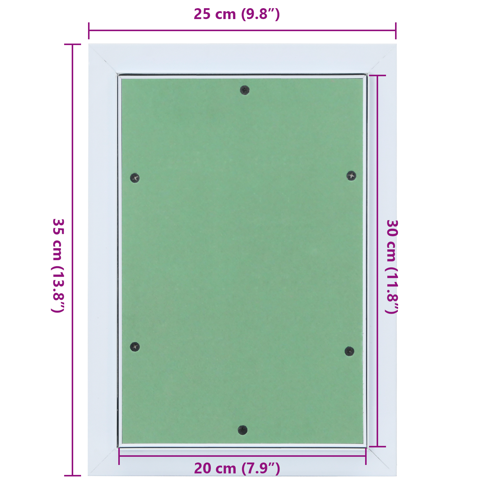 Access Panel Green, Silver Aluminium, Plaster 350 x 250 x 12.5 mm - Image 10