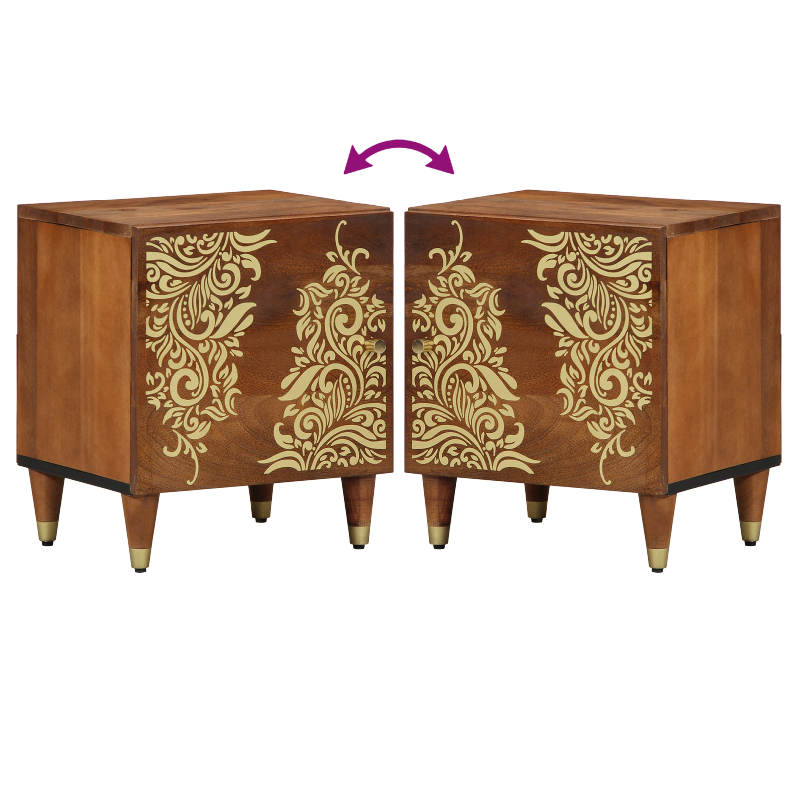 Bedside Cabinets 2 pcs 40x33x46 cm Solid Wood Mango - Image 10