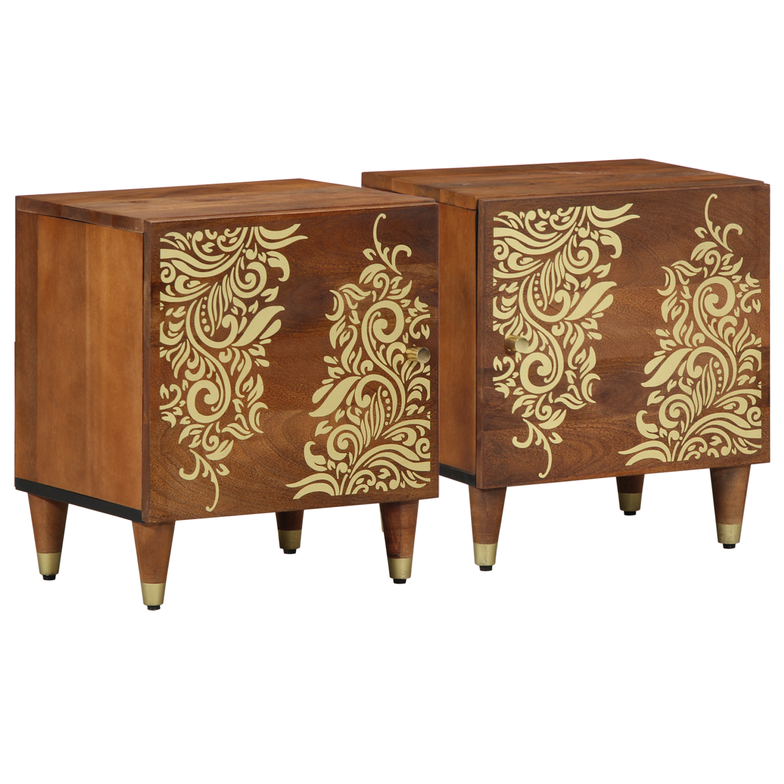 Nachtkastjes 2 stuks 40x33x46 cm Massief Mango Hout