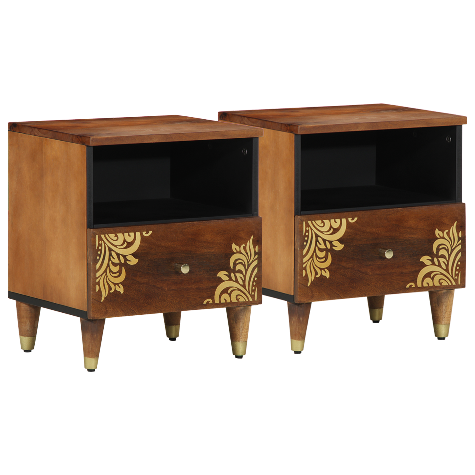 Bedside Cabinets 2 pcs 40x33x46 cm Solid Wood Mango