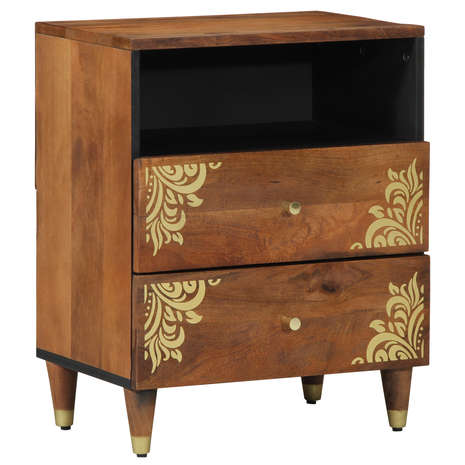 Nachtkastje 50x33x60 cm Massief Mango Hout