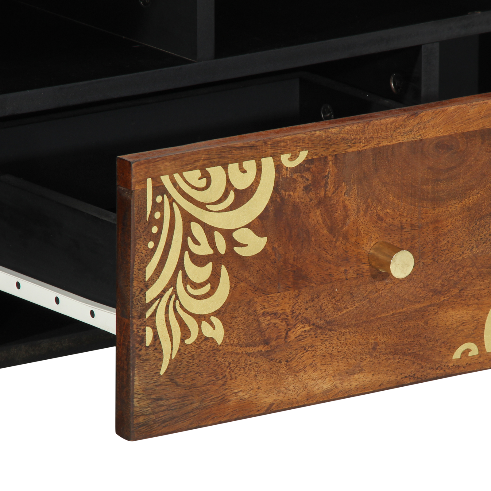 TV Cabinet 100x33x46 cm Solid Wood Mango - Image 7