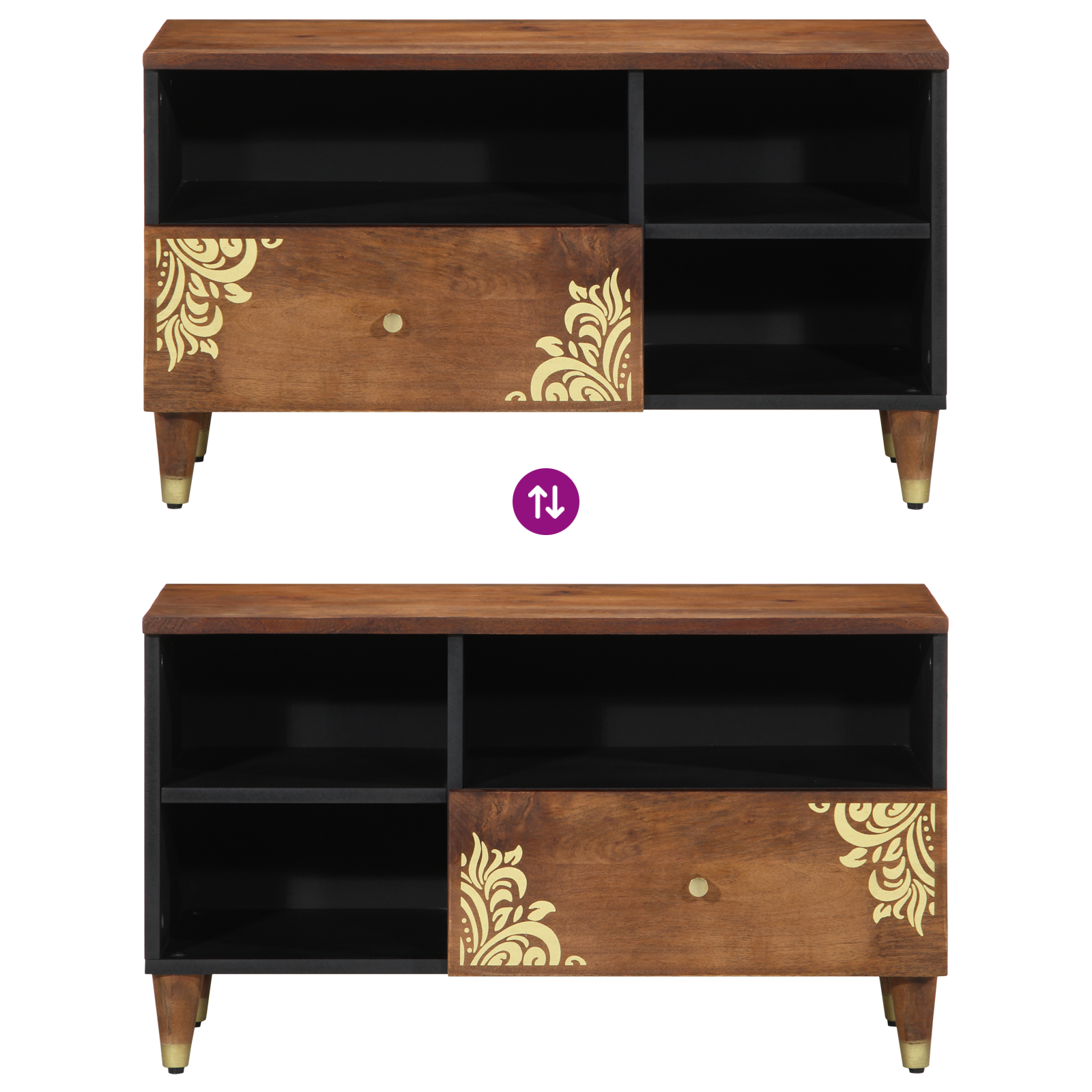 Media Cabinet Honey brown Solid mango wood, Engineered wood - Image 10