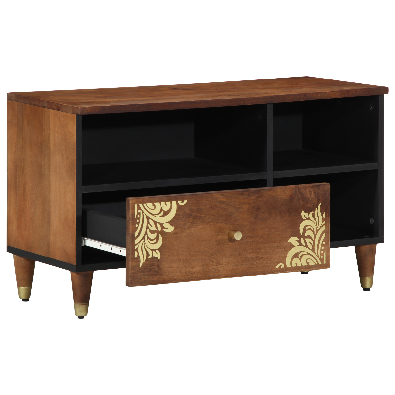 Media Cabinet Honey brown Solid mango wood, Engineered wood - Image 2