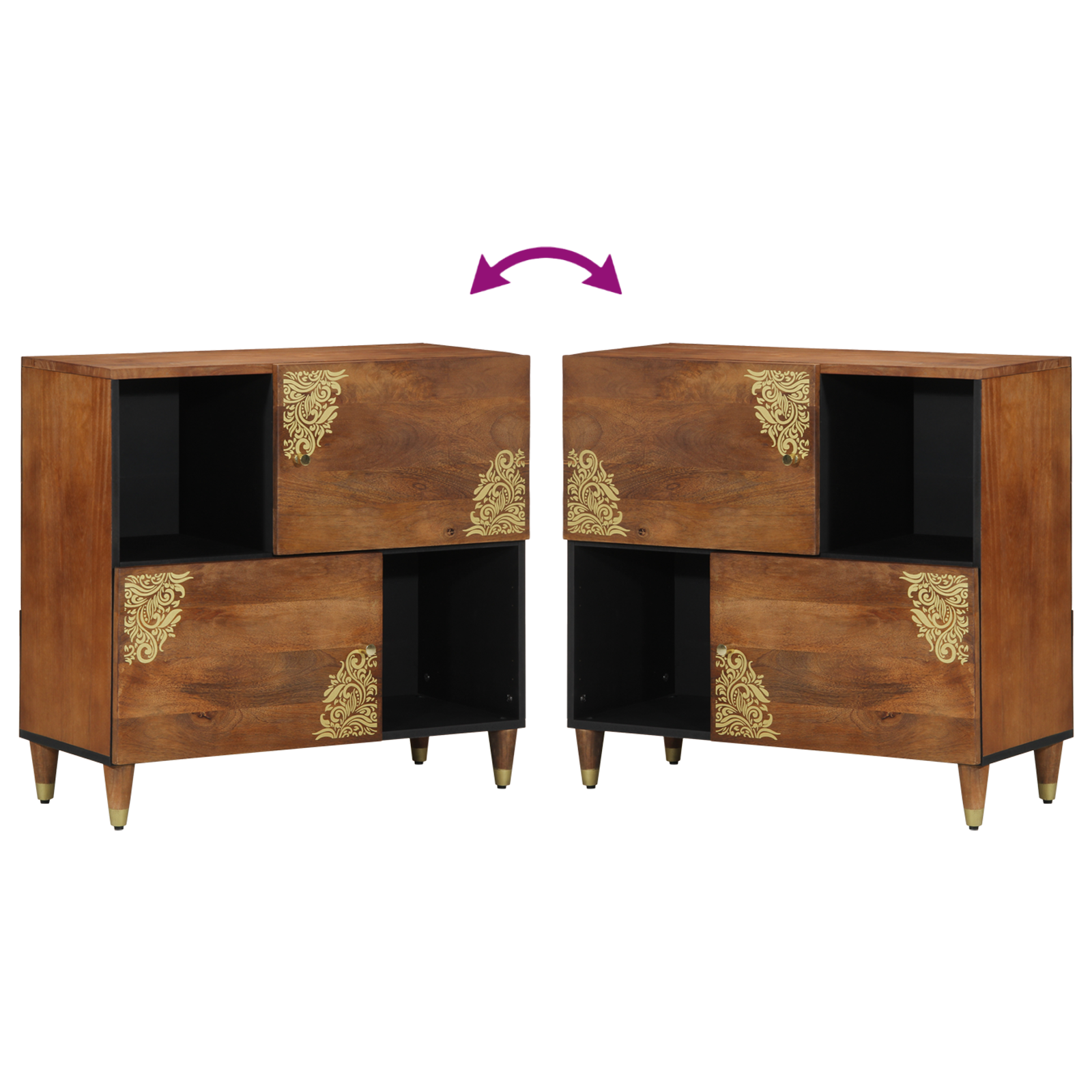 Media Storage Cabinets & Racks Honey brown Solid wood Medium - Image 10