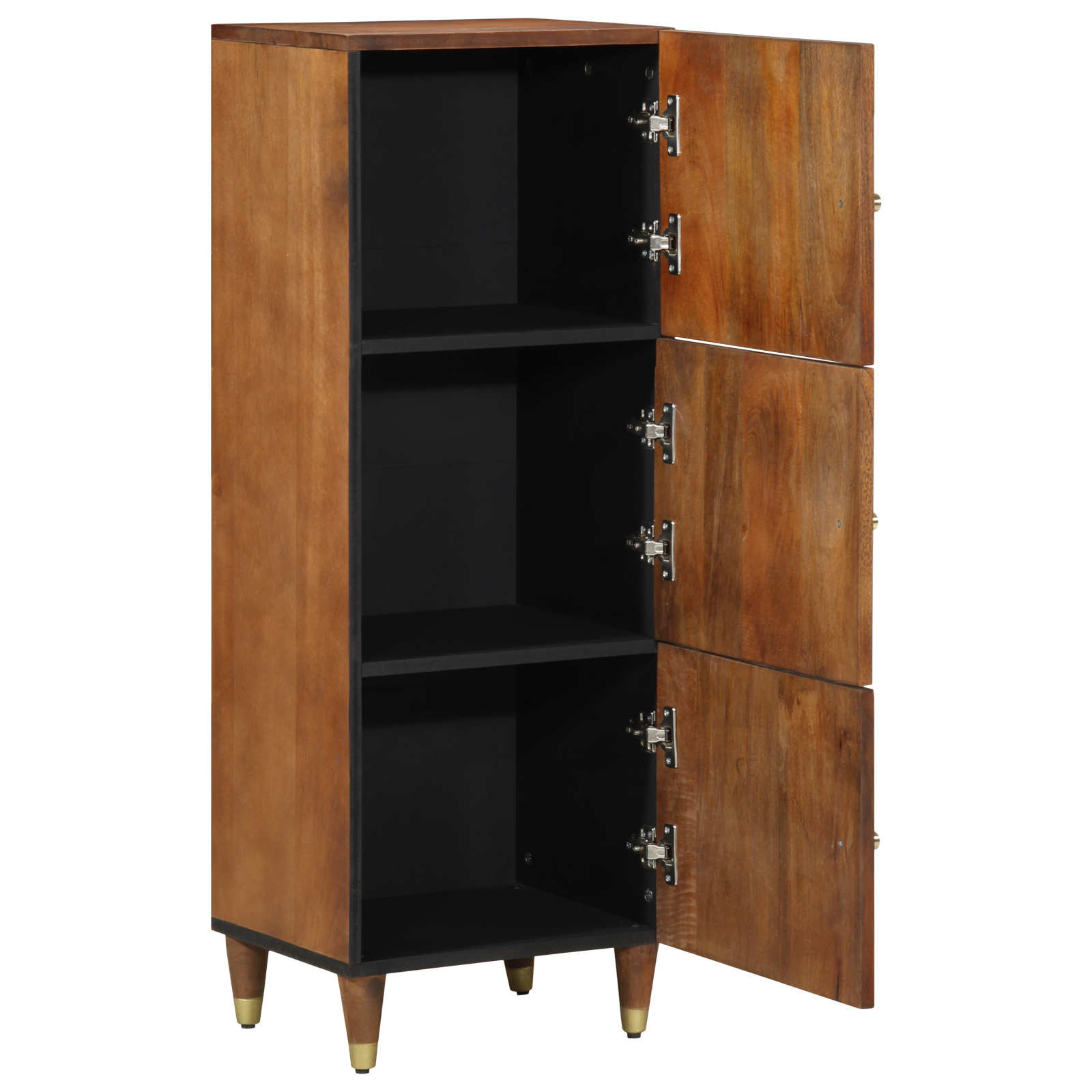 Highboard Honey brown with gold accents Solid Mango Wood - Image 2