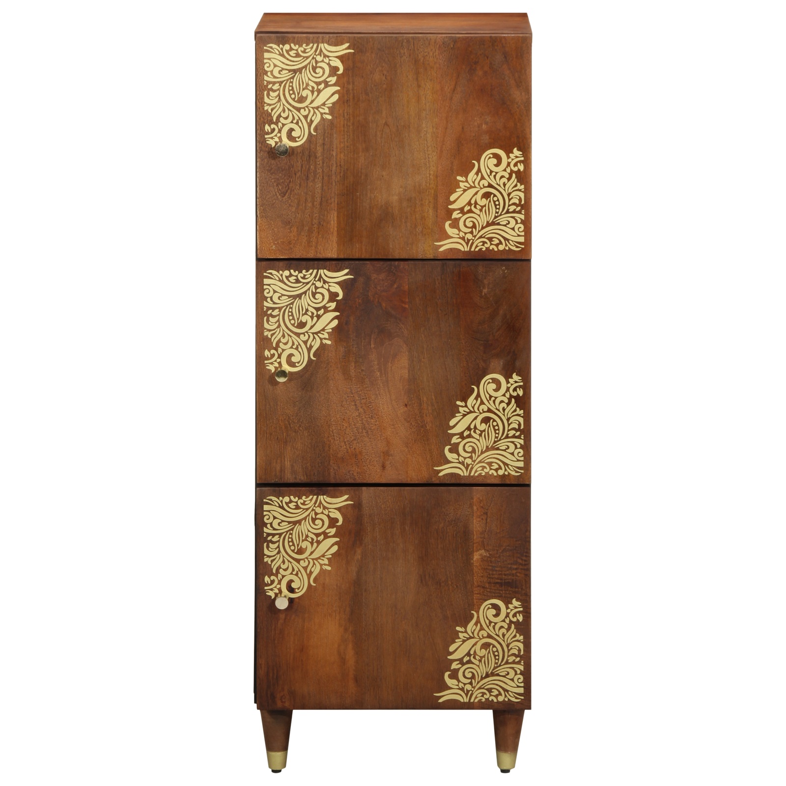 Highboard Honey brown with gold accents Solid Mango Wood - Image 3