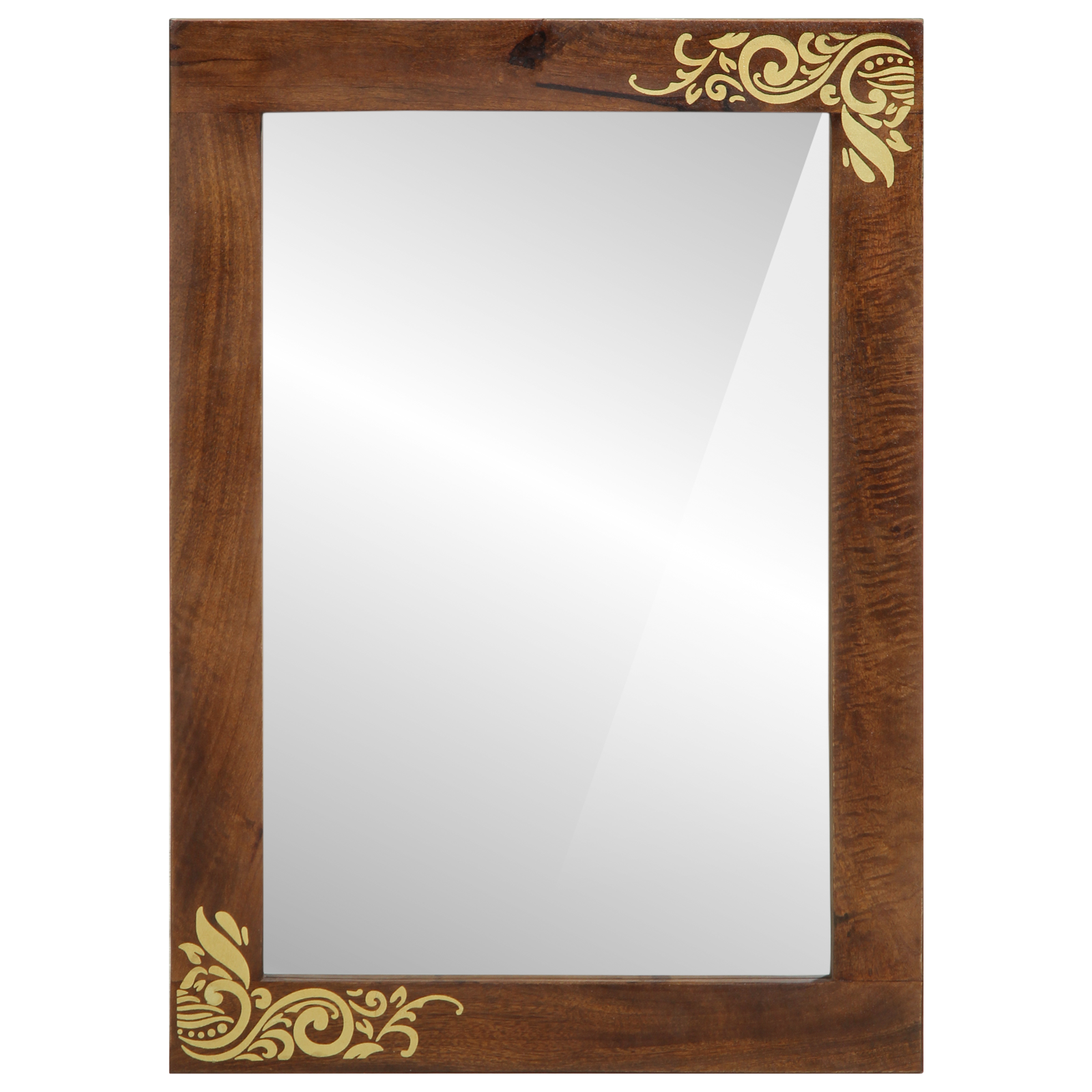 Bathroom Mirror 50x70x3 cm Solid Wood Mango - Image 2