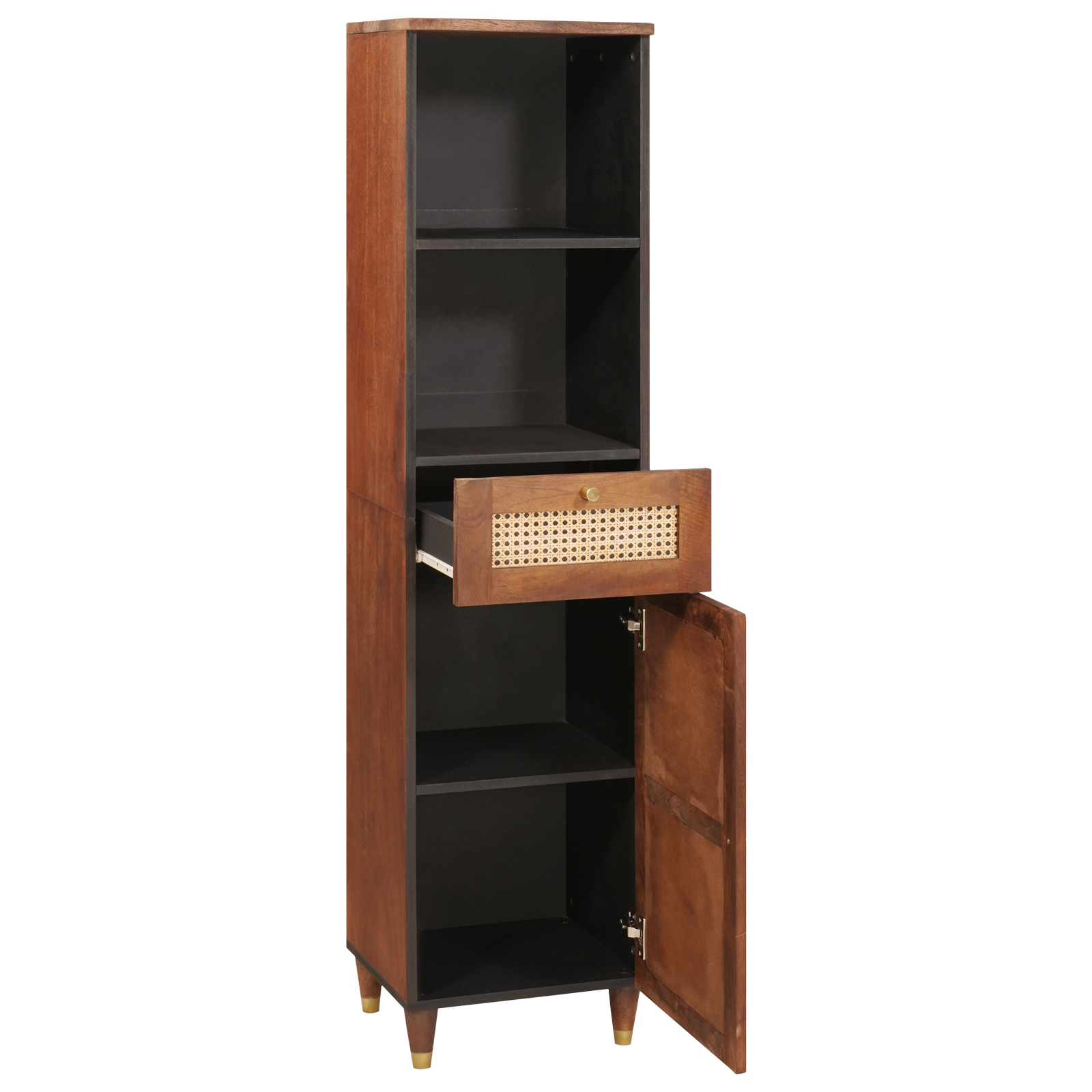 Thumbnail - vidaXL Sideboard mit Schubladen mit Regal mit Speicher mit Tür Braun 38 x 33,5 x 160 cm