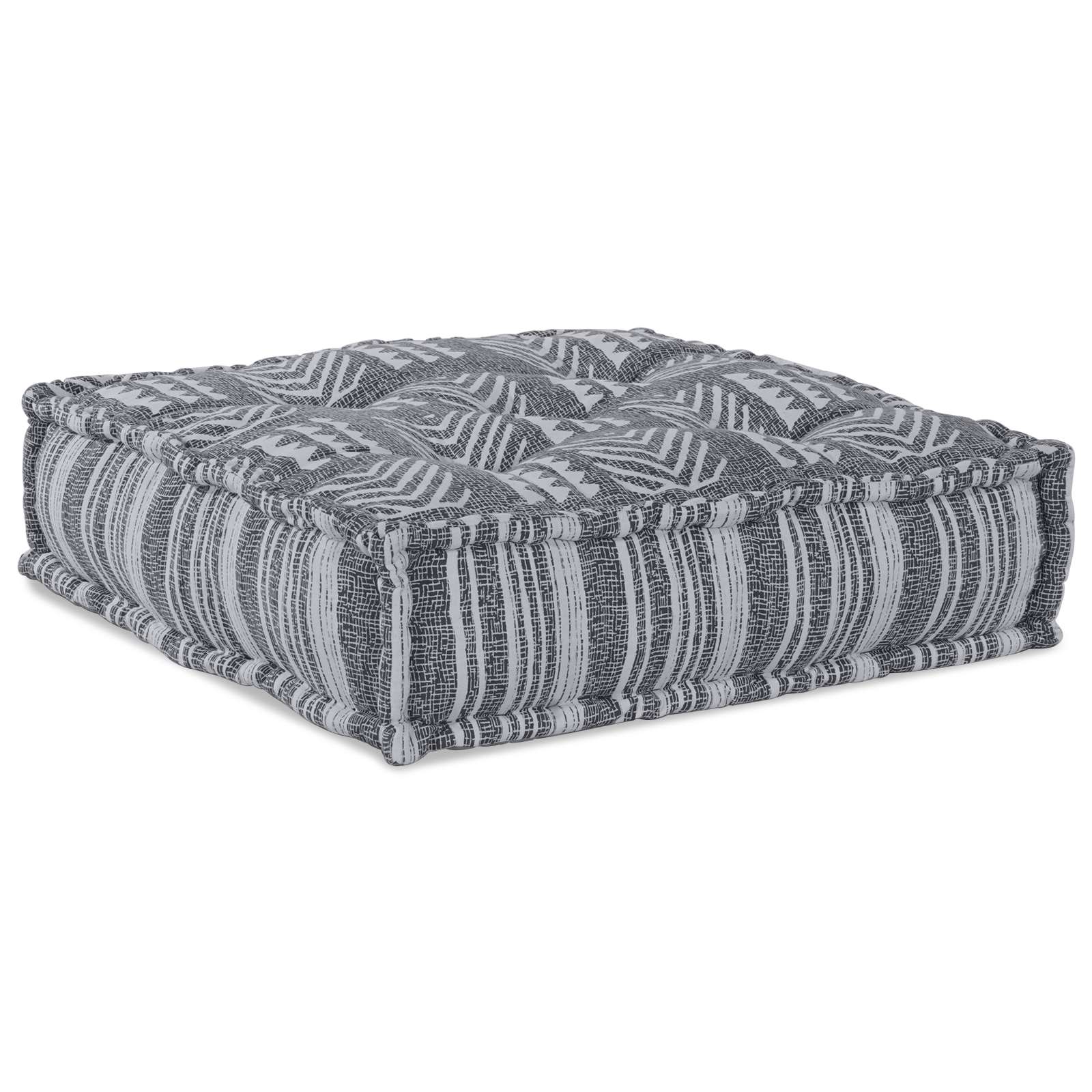 Modular Pouffe in Grey, 70x70x54 cm, Fabric - Image 3