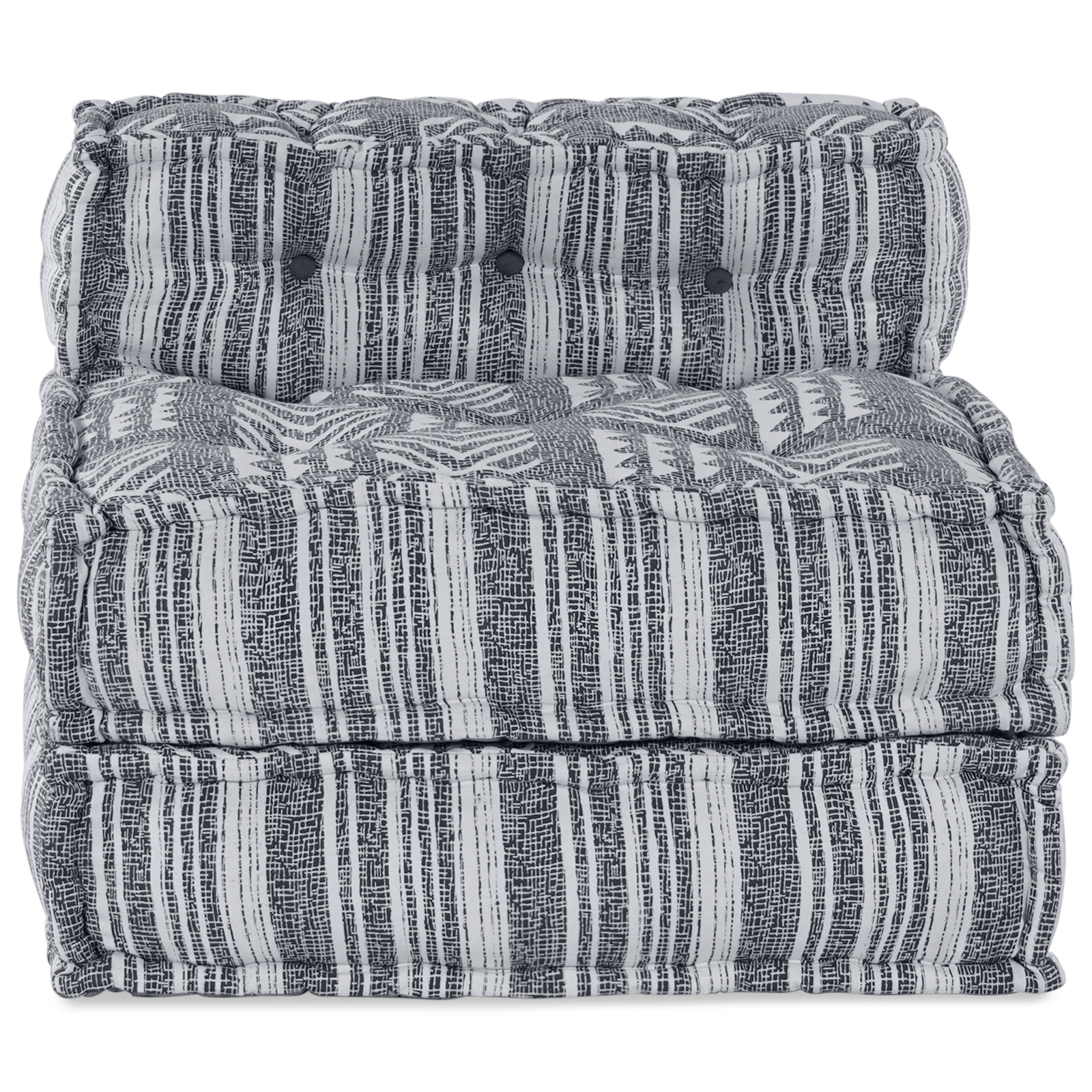 Modular Pouffe in Grey, 70x70x54 cm, Fabric - Image 4