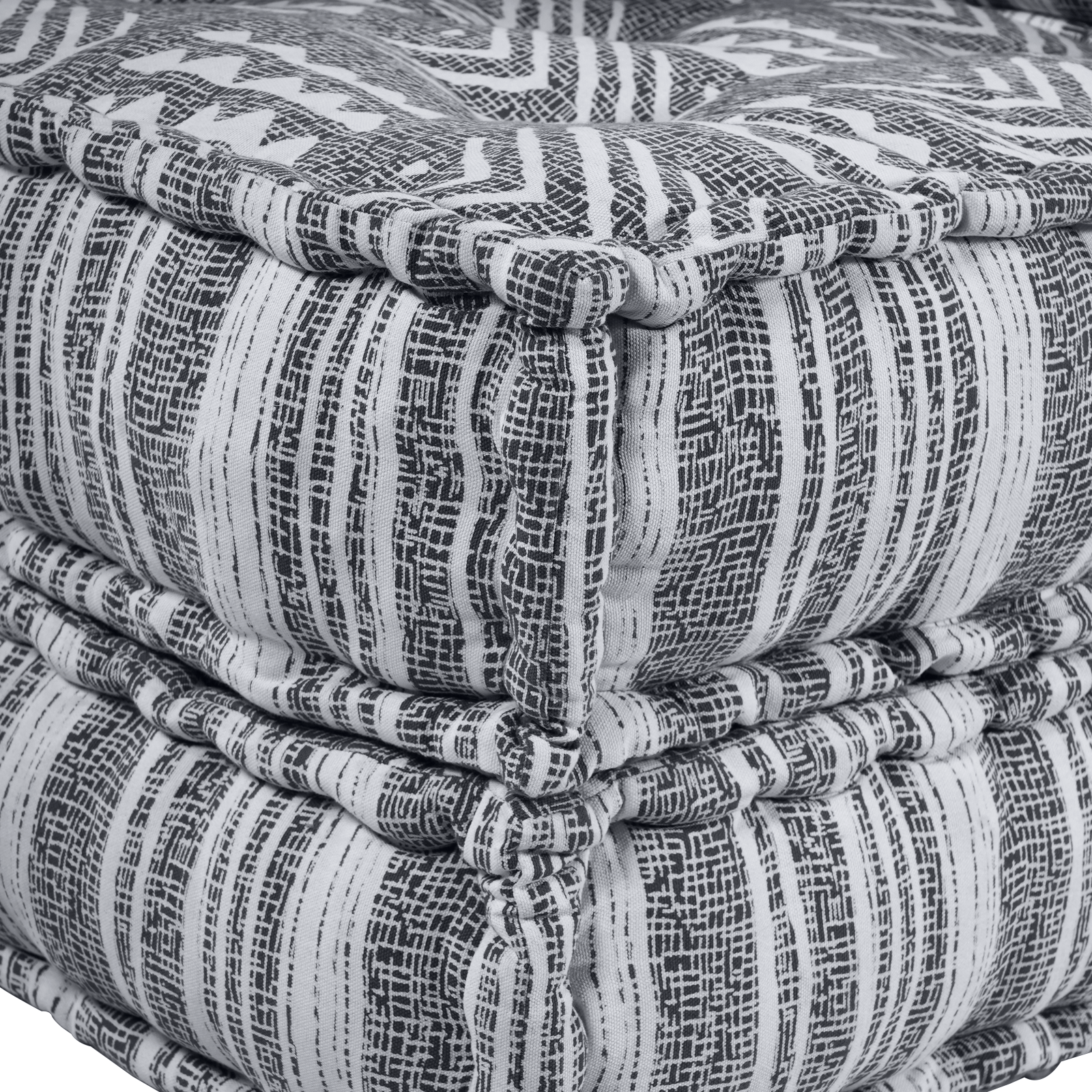 Modular Pouffe in Grey - 70x70x36 cm Fabric - Image 6