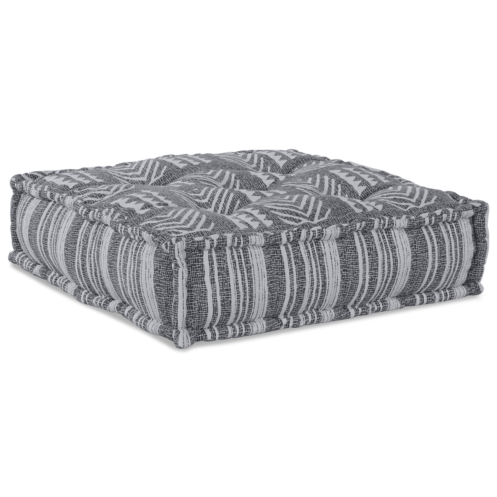 Modular Pouffe in Grey - 70x70x36 cm Fabric - Image 2