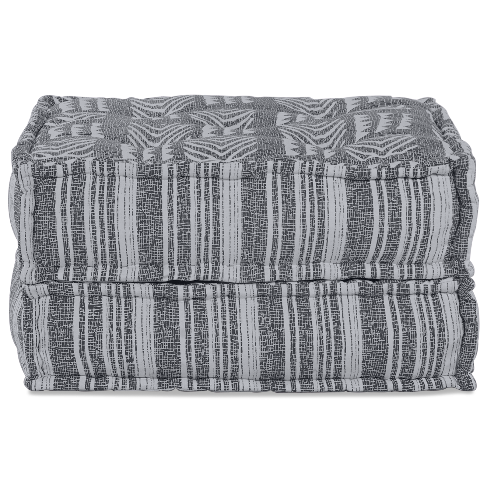 Modular Pouffe in Grey - 70x70x36 cm Fabric - Image 3