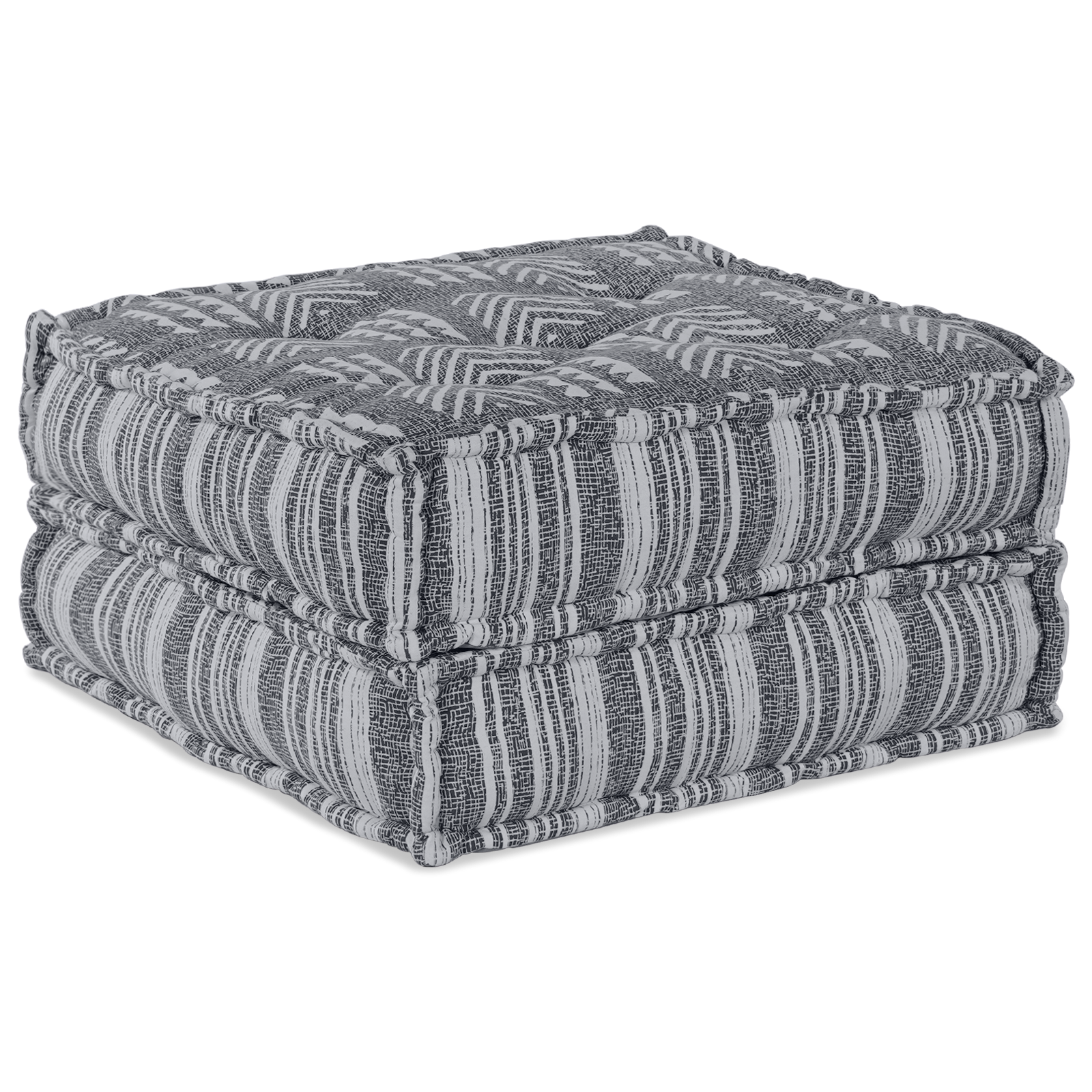 Modular Pouffe in Grey - 70x70x36 cm Fabric - Image 4