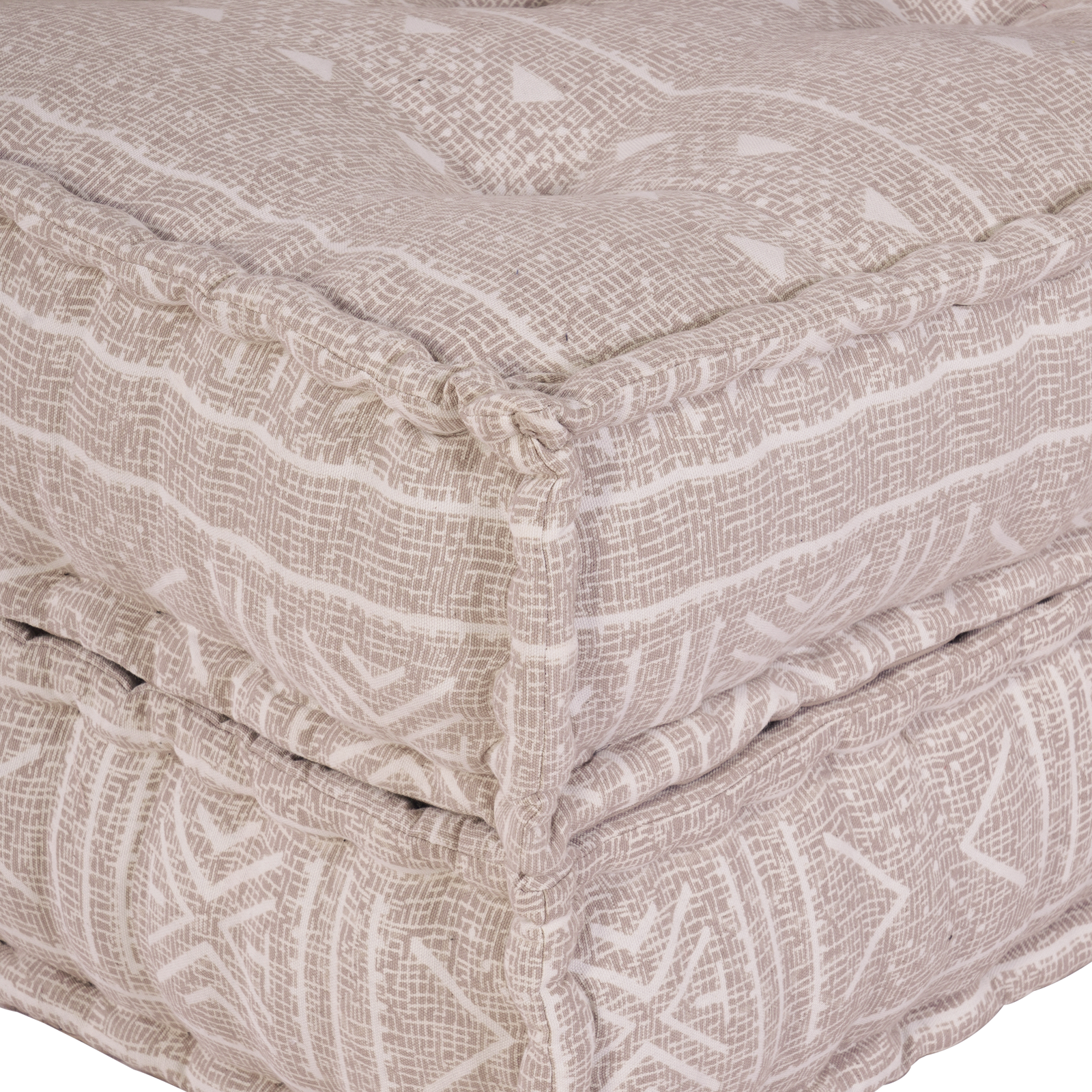 Modular Pouffe - Light Brown, 70x70x36 cm, Fabric - Image 5