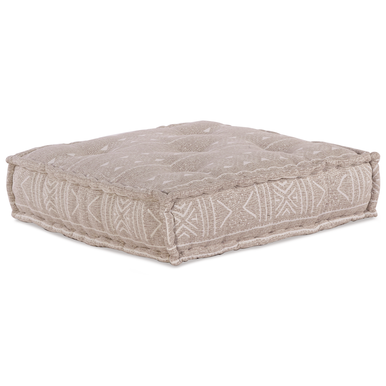 Modular Pouffe - Light Brown, 70x70x36 cm, Fabric