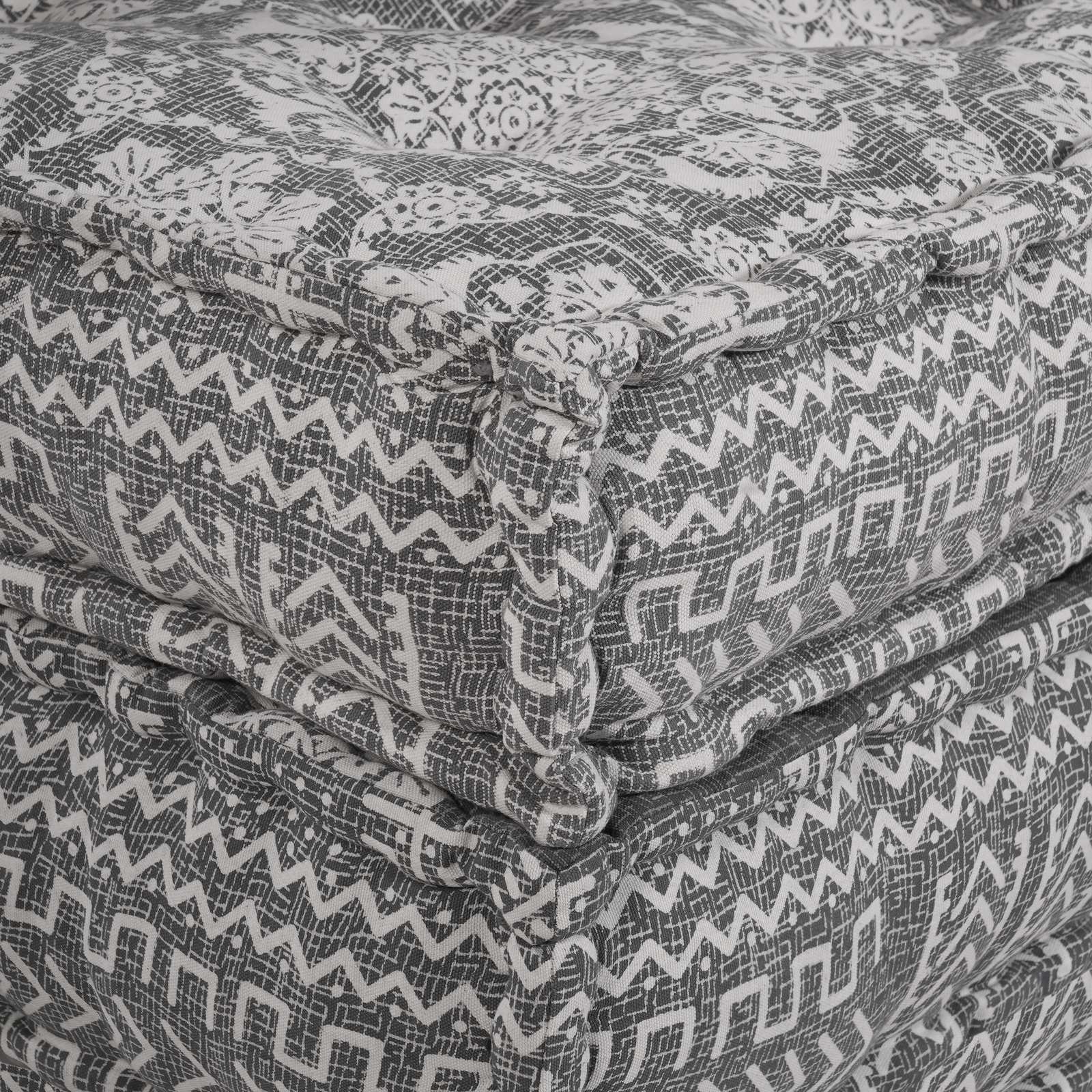 Modular Pouffe Light Grey 70x70x36 Fabric - Image 5