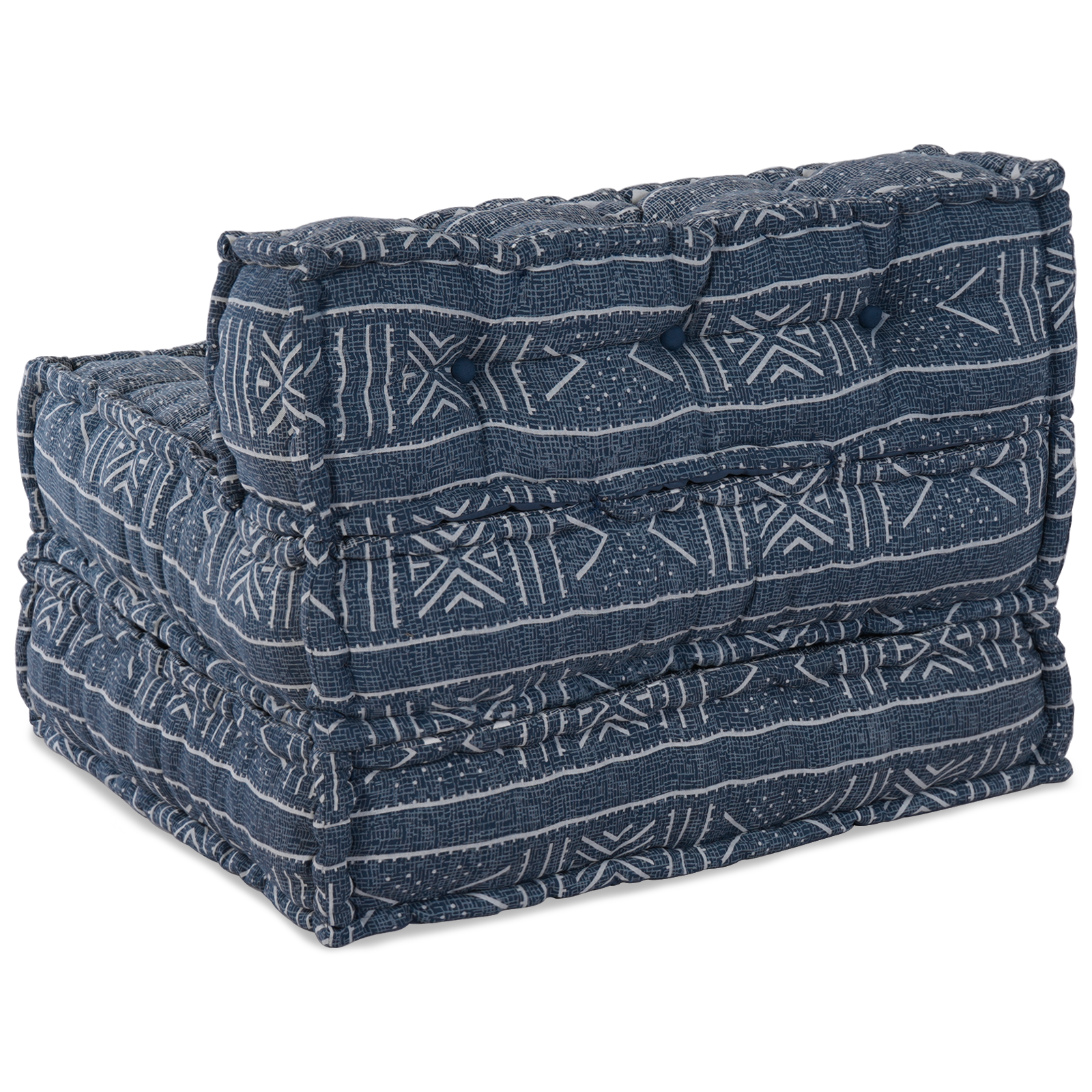 Pouffe Indigo Fabric (100% cotton) 70 x 70 x 54 cm Cotton Pouffe - Image 5